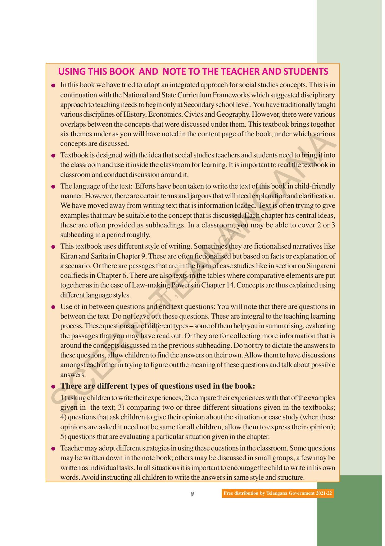 TS SCERT Class 8 Social Science (English Medium) Text Book - Page 7