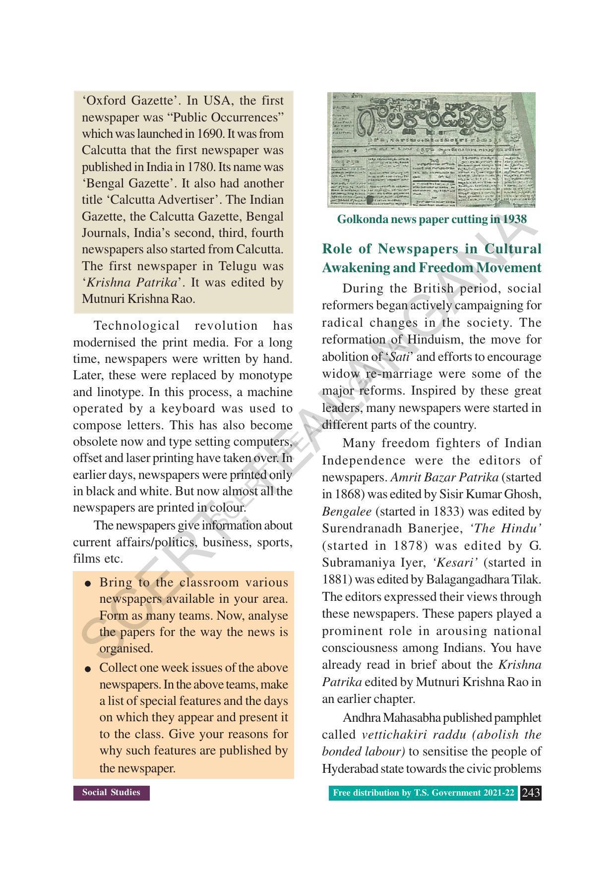 TS SCERT Class 8 Social Science (English Medium) Text Book - Page 135