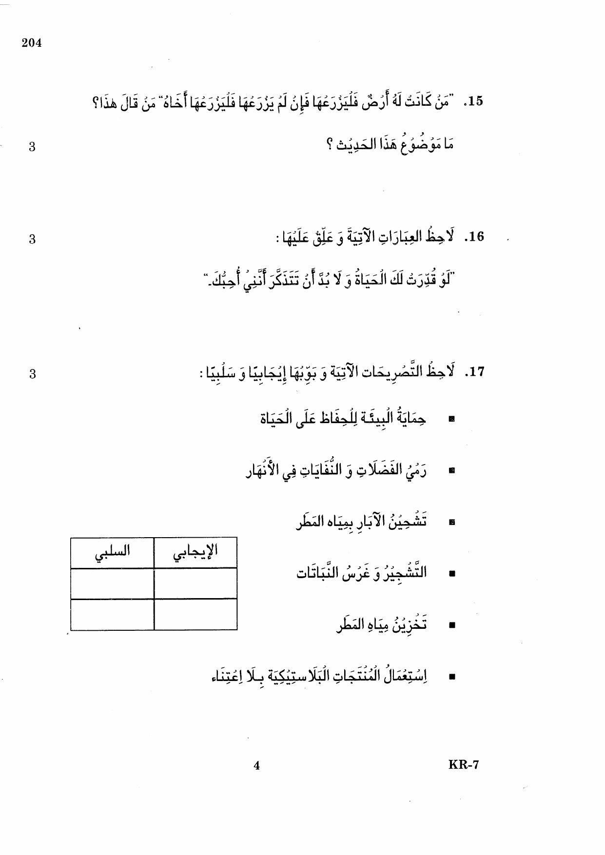 Kerala Plus One 2015 Arabic Improvement Question Paper - Page 4