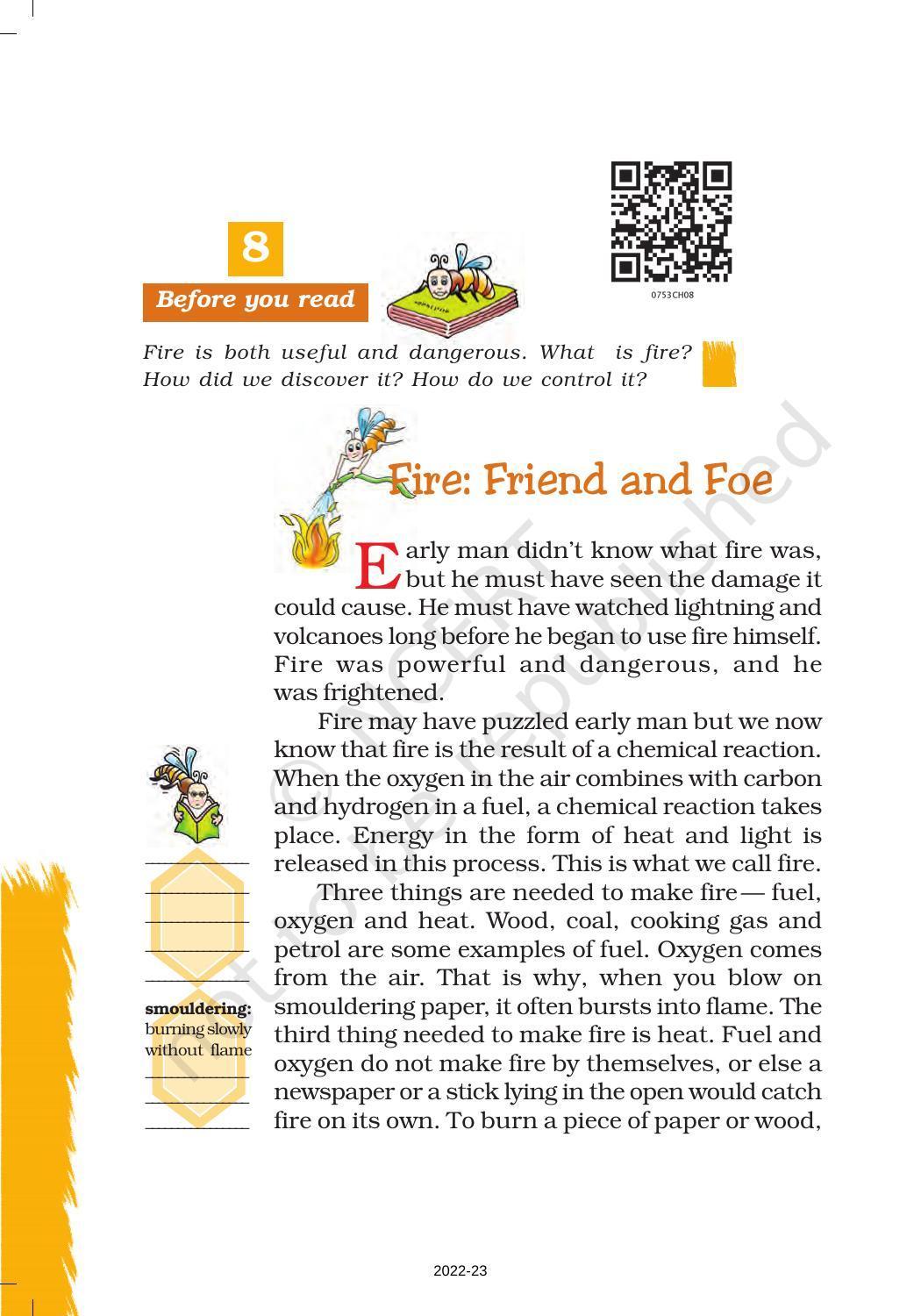 NCERT Book for Class 7 English (Honeycomb): Chapter 8-Fire Friend and Foe - Page 4