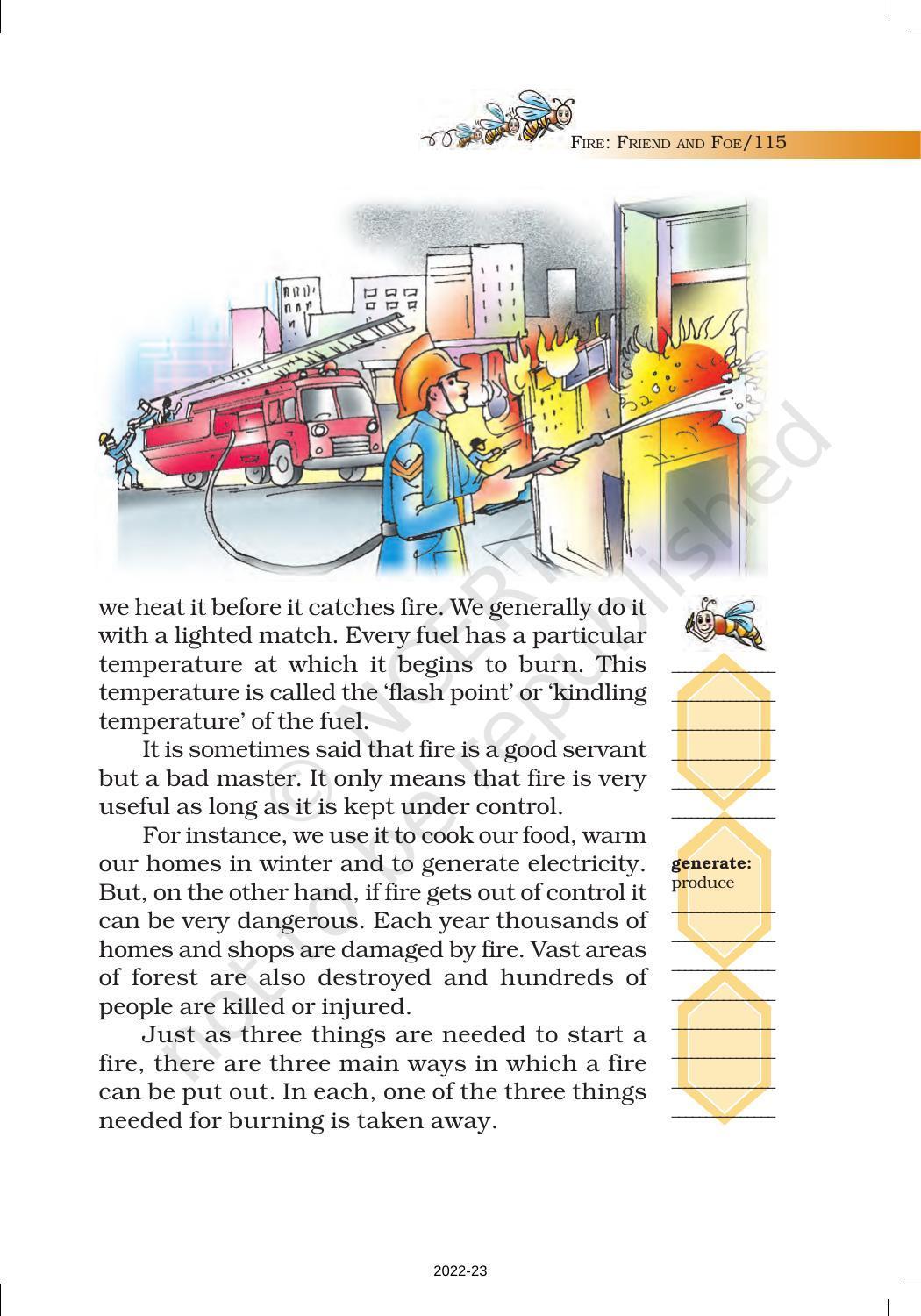 NCERT Book for Class 7 English (Honeycomb): Chapter 8-Fire Friend and Foe - Page 5