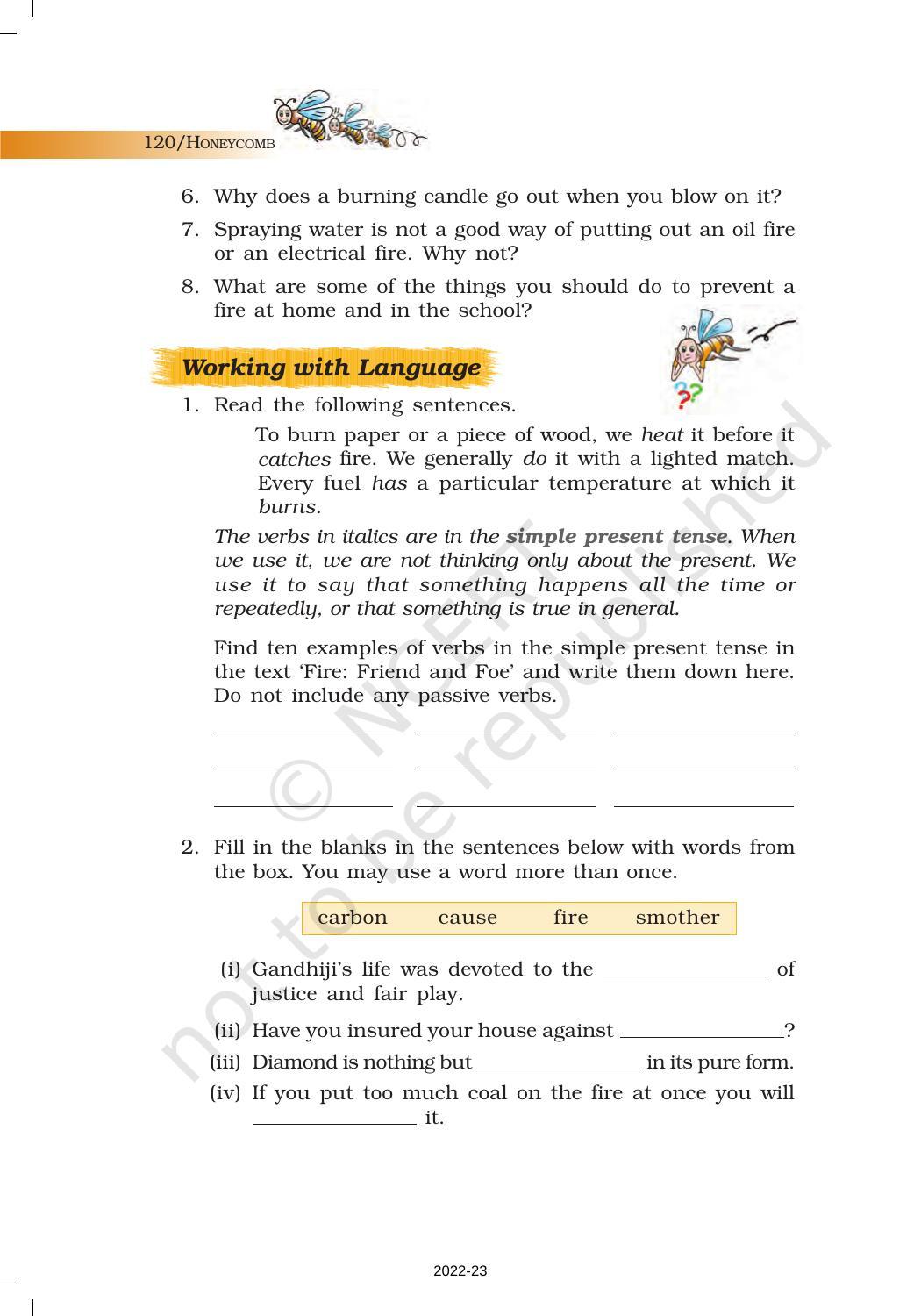 NCERT Book for Class 7 English (Honeycomb): Chapter 8-Fire Friend and Foe - Page 10