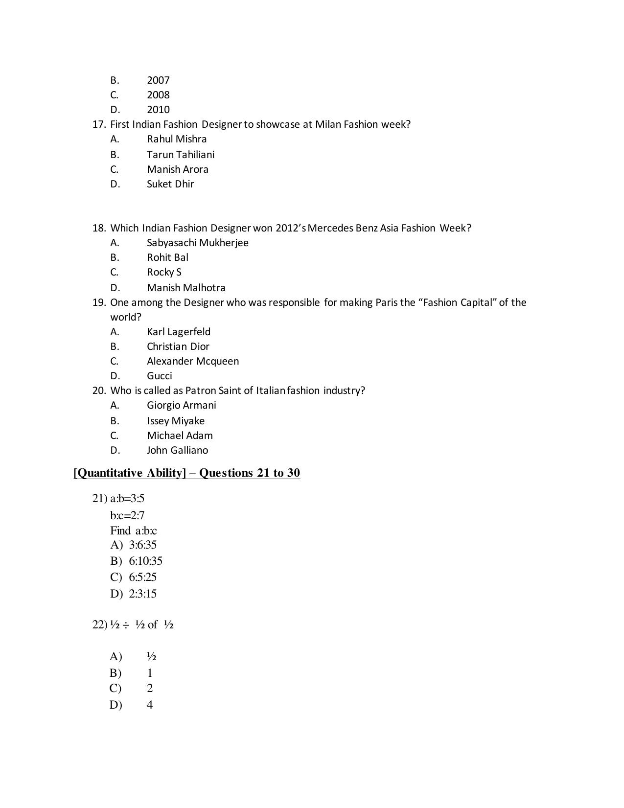 IFTK Entrance Exam General Ability Test Question Papers 2021 - Page 3