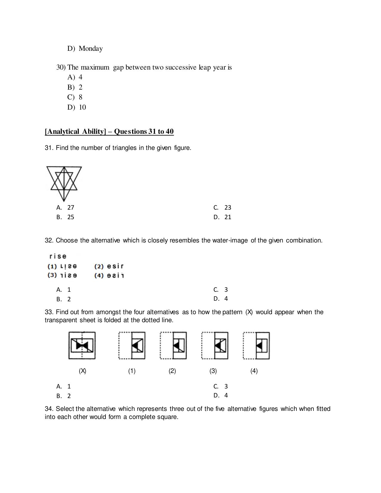 IFTK Entrance Exam General Ability Test Question Papers 2021 - Page 5