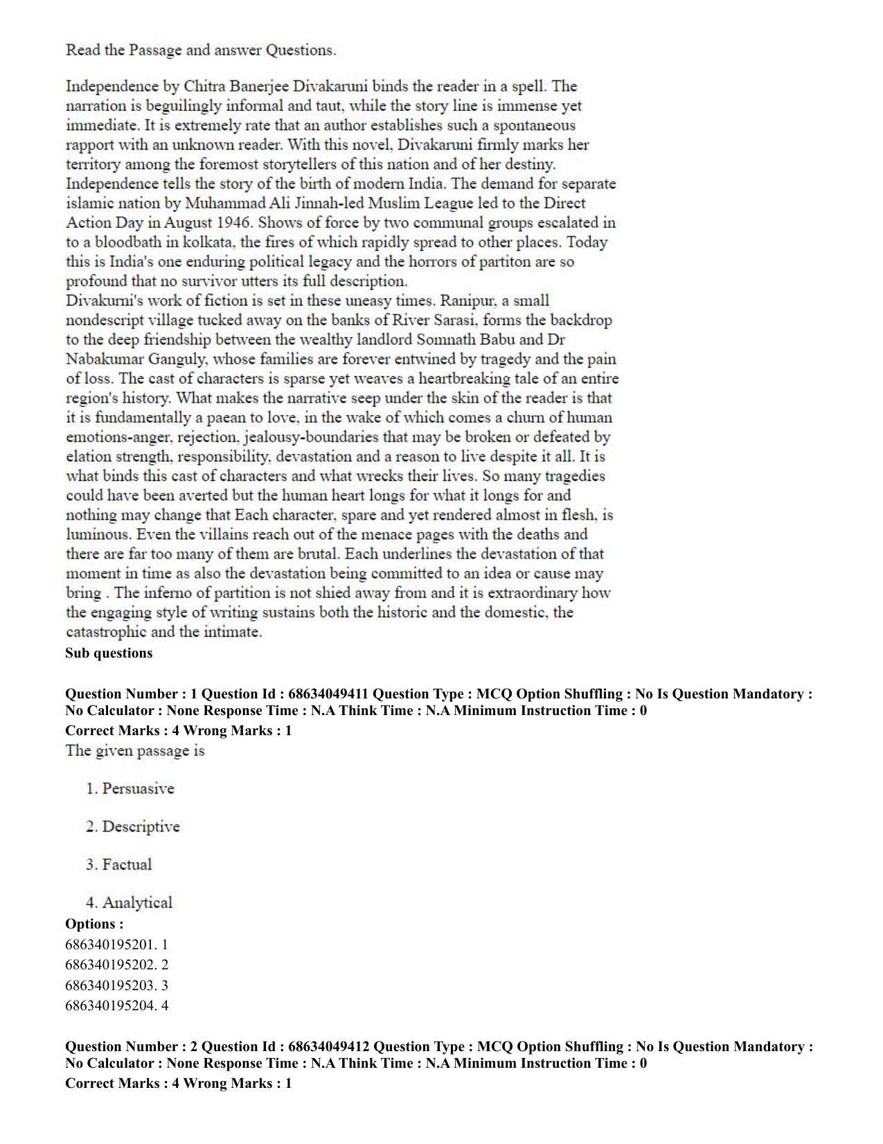 CUET PG 2023: COQP03 – B.Ed (Eng) - Shift 3 (2-07-2023) Question Paper - Page 2