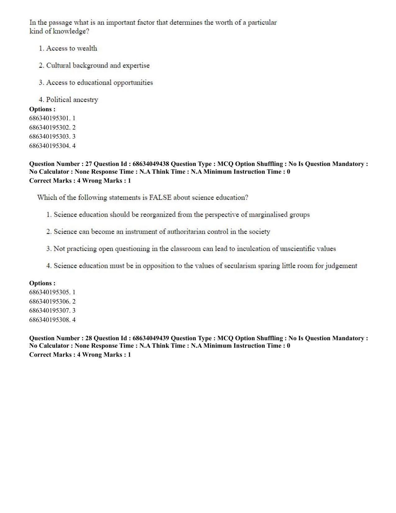 CUET PG 2023: COQP03 – B.Ed (Eng) - Shift 3 (2-07-2023) Question Paper - Page 25