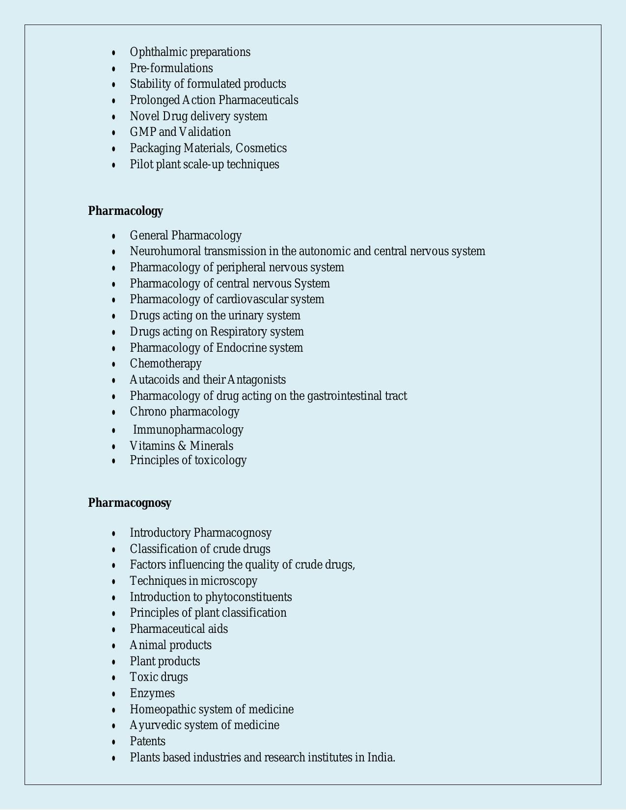 NTA PhD Entrance Exam Pharmaceutical Sciences/ Pharmacy Syllabus - Page 3