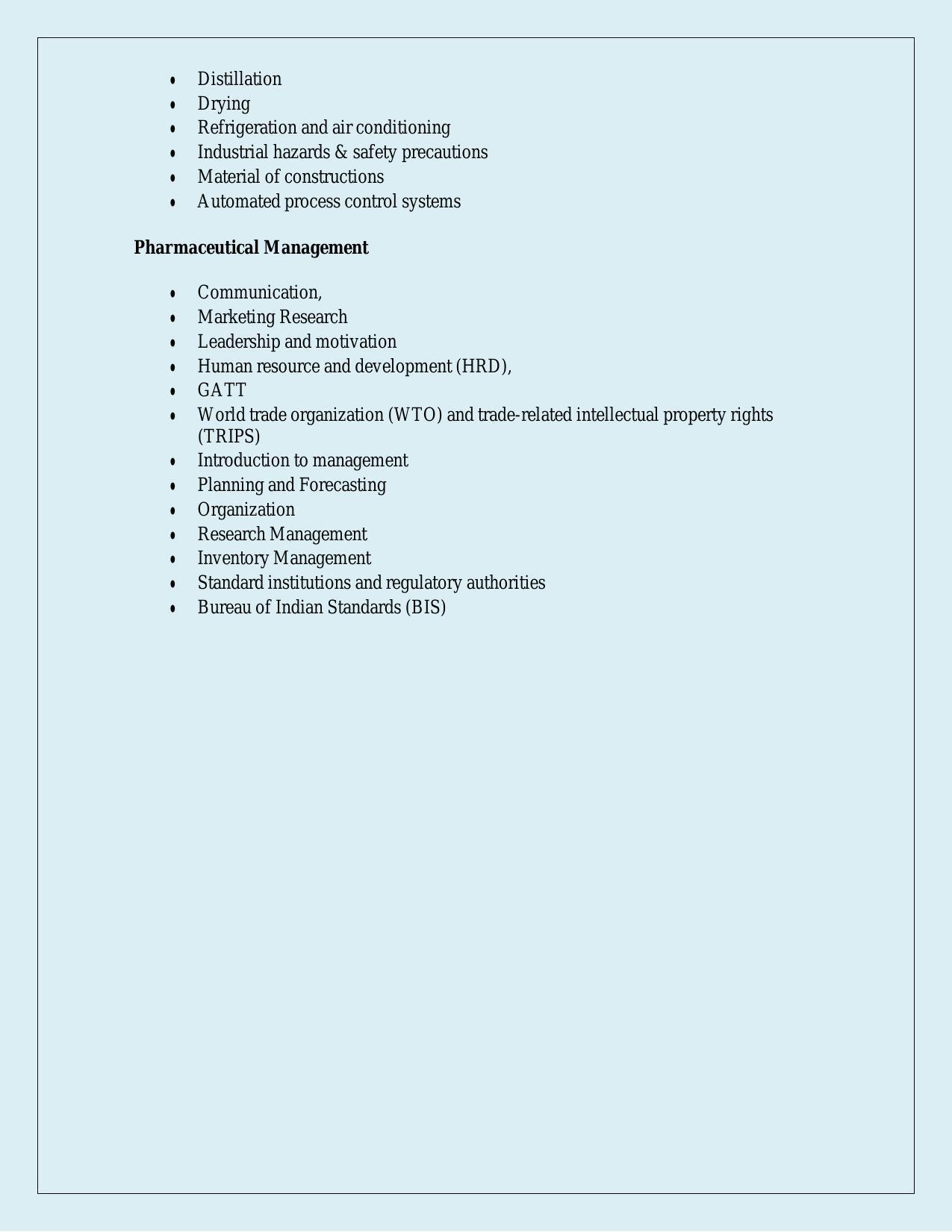 NTA PhD Entrance Exam Pharmaceutical Sciences/ Pharmacy Syllabus - Page 7