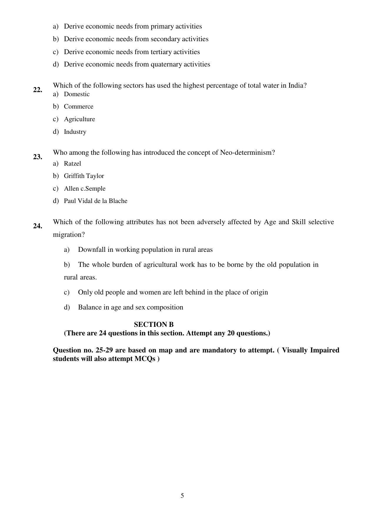 CBSE Class 12th Geography Sample Question Paper 2021-22 - Page 5