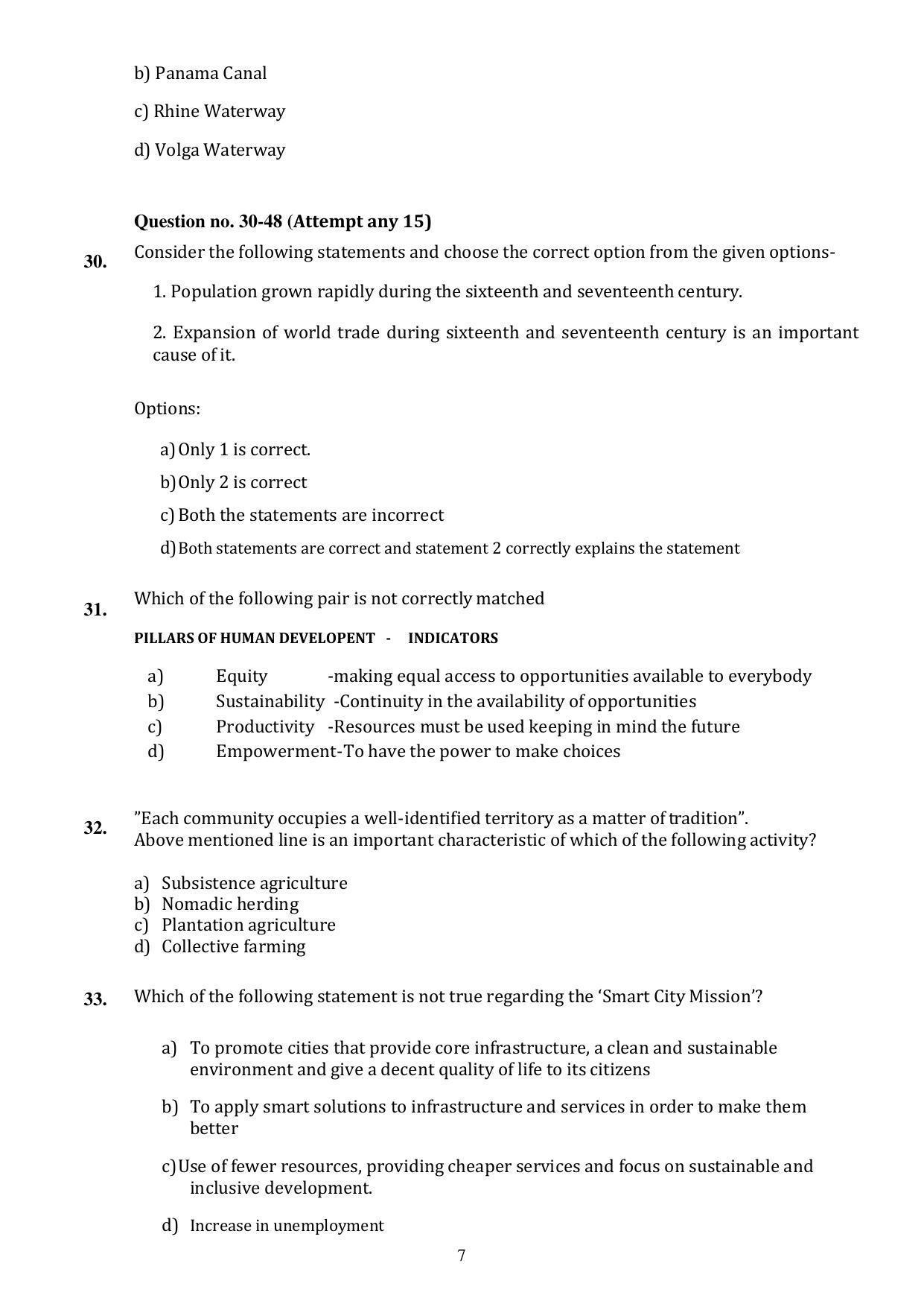 CBSE Class 12th Geography Sample Question Paper 2021-22 - Page 7