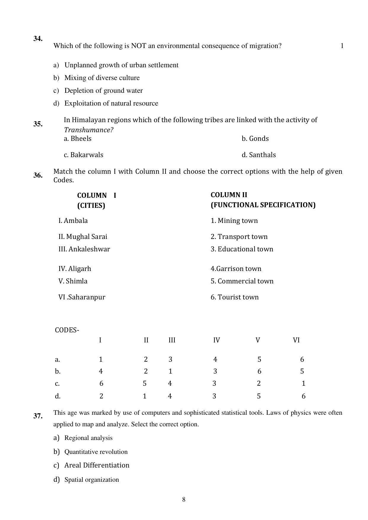 CBSE Class 12th Geography Sample Question Paper 2021-22 - Page 8