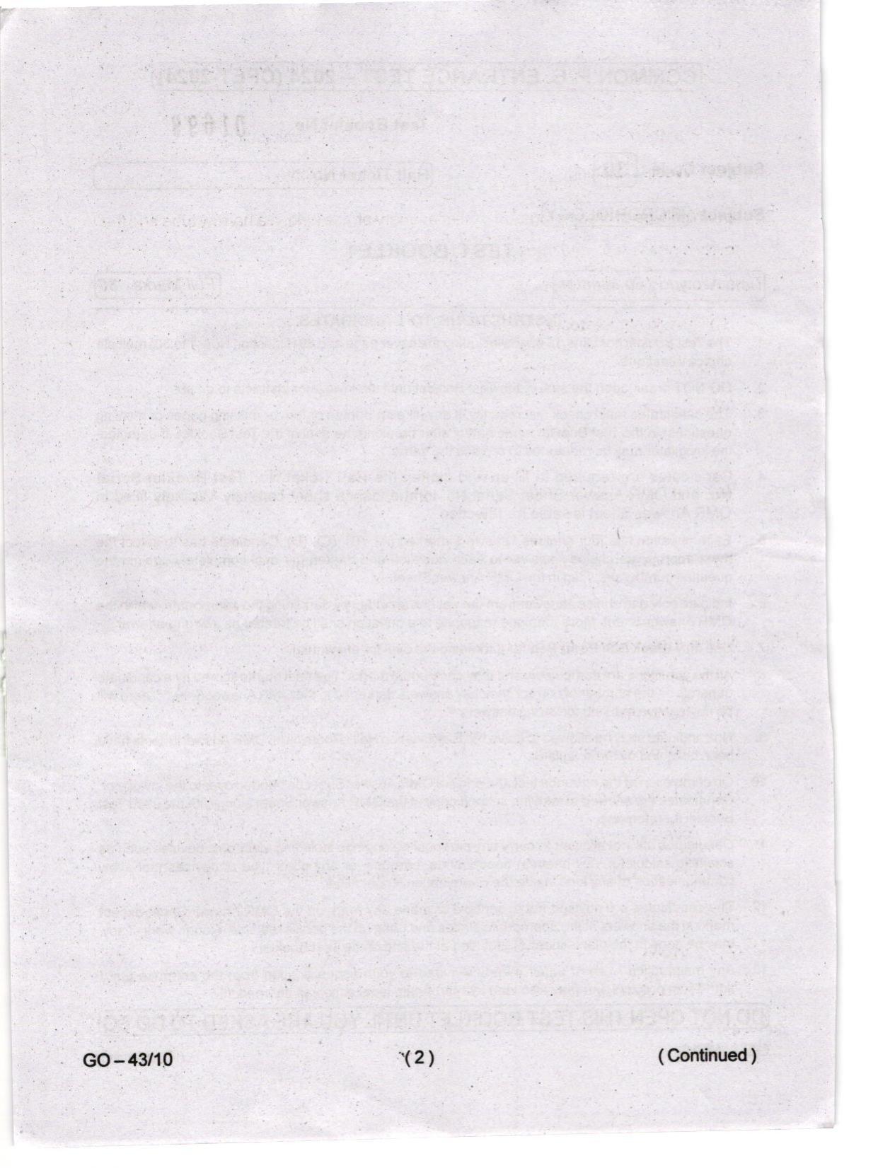 Odisha CPET 2024 MICROBIOLOGY Question Papers - Page 2