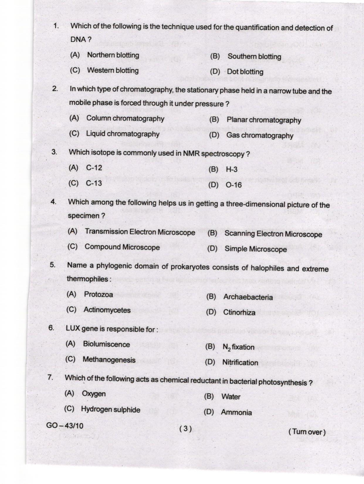Odisha CPET 2024 MICROBIOLOGY Question Papers - Page 3