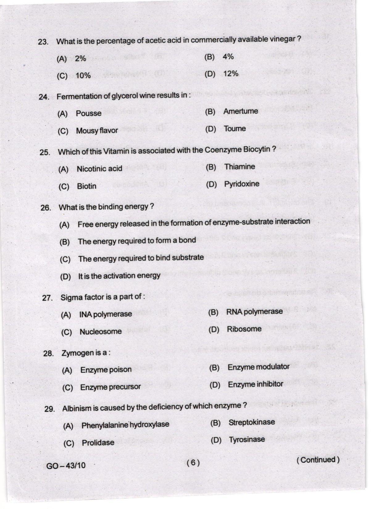Odisha CPET 2024 MICROBIOLOGY Question Papers - Page 6