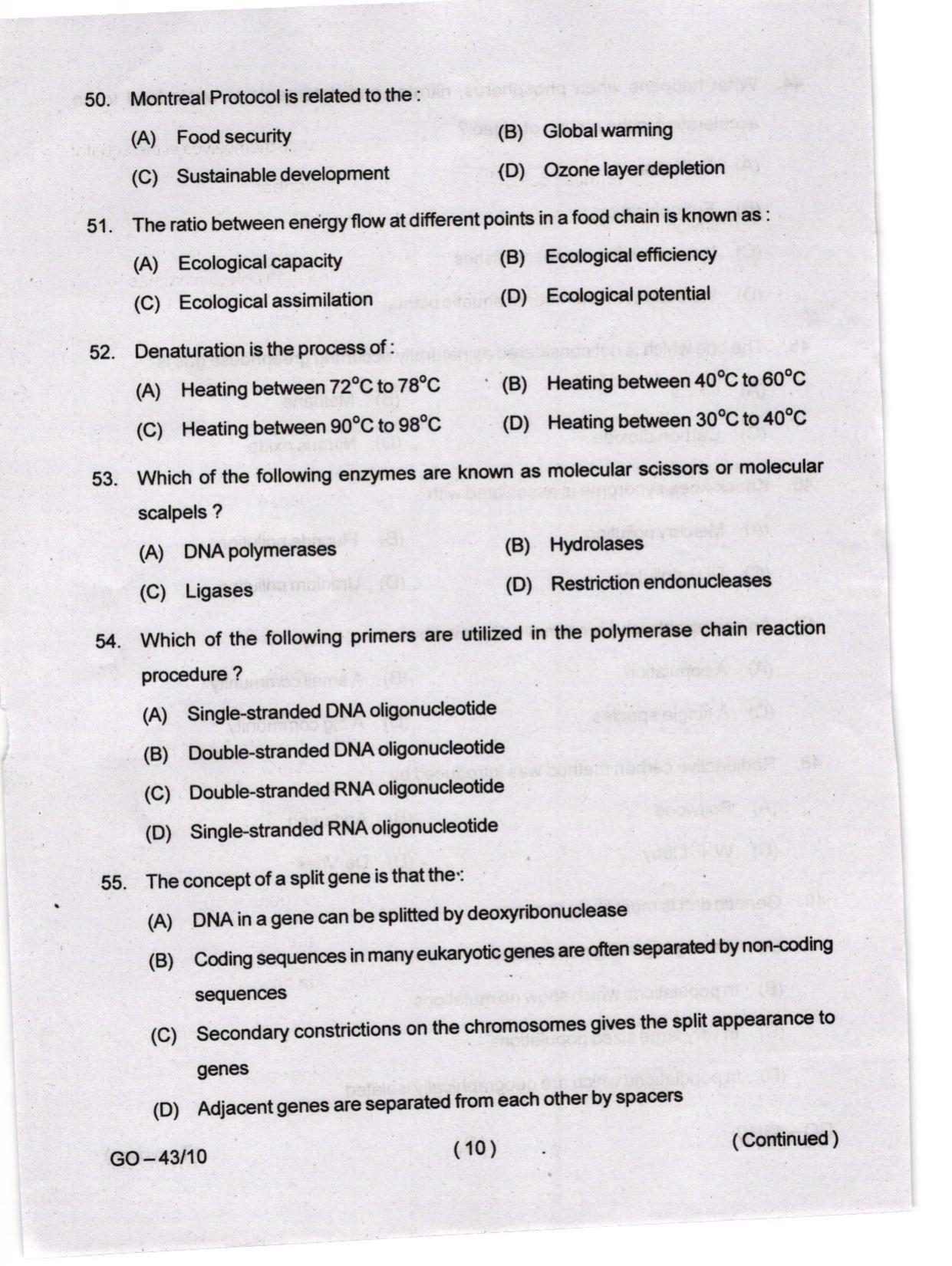 Odisha CPET 2024 MICROBIOLOGY Question Papers - Page 10