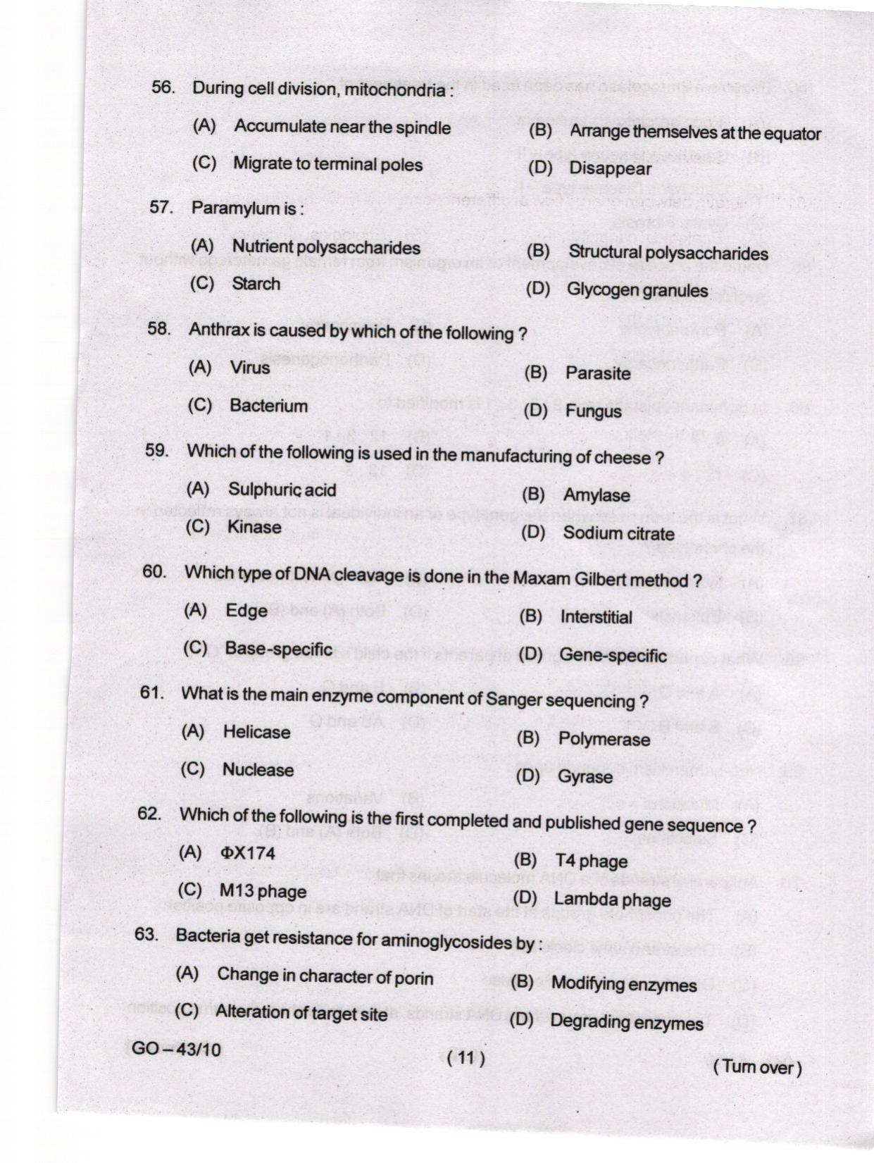 Odisha CPET 2024 MICROBIOLOGY Question Papers - Page 11