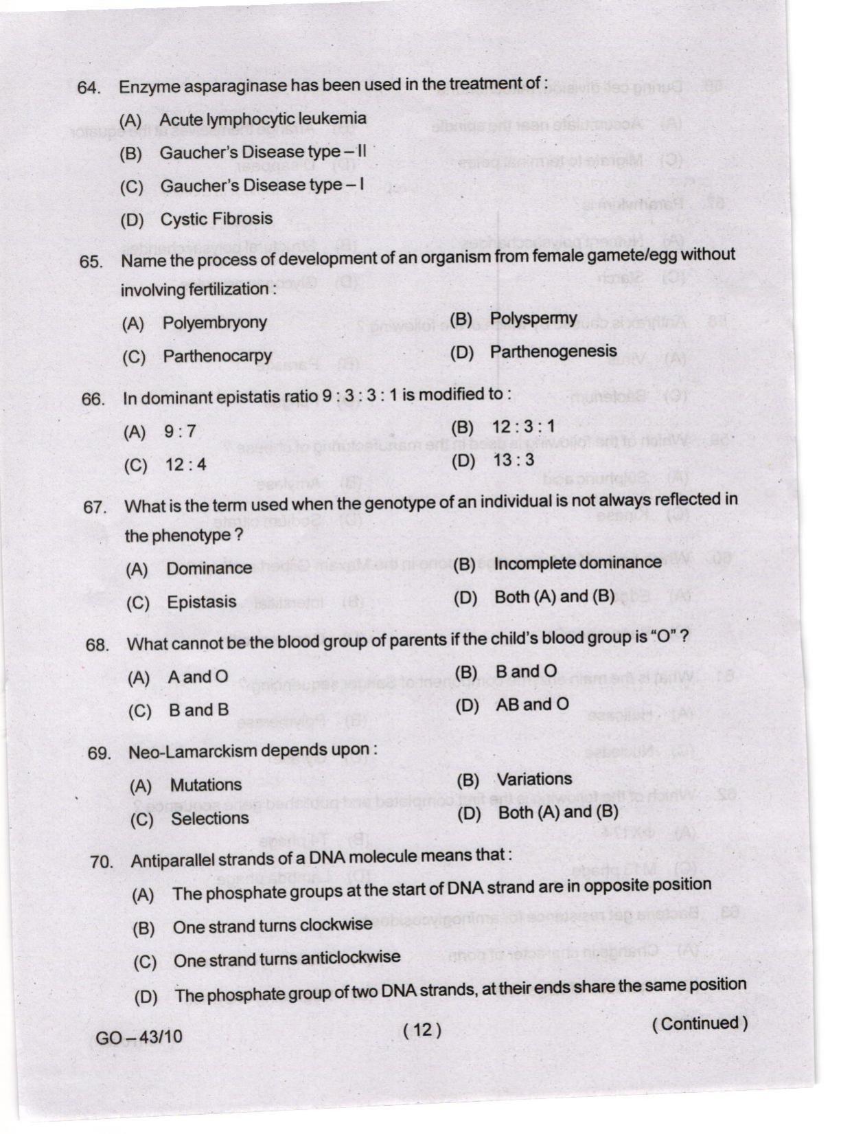 Odisha CPET 2024 MICROBIOLOGY Question Papers - Page 12