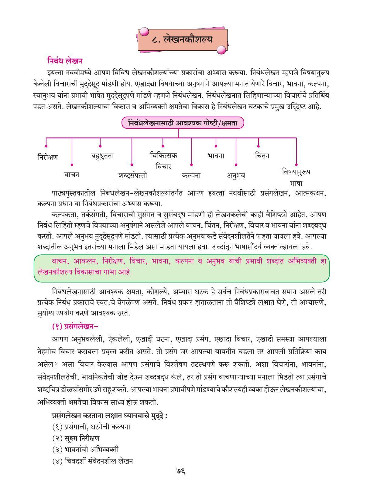 Maharashtra Board Class 9 Marathi Textbook - Page 86