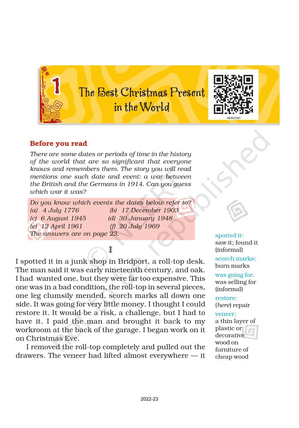 NCERT Book for Class 8 English Chapter 1 The Best Christmas