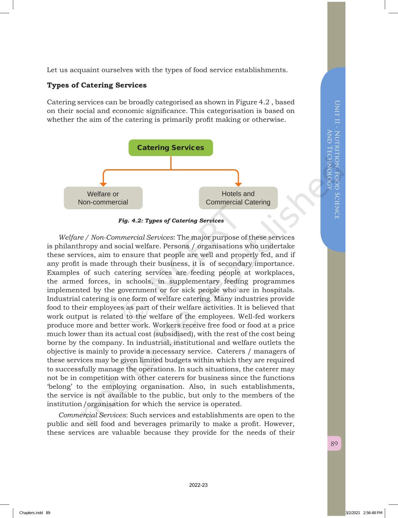 NCERT Book for Class 12 Home Science (Part -I) Chapter 4 Catering and Food Service Management - Page 5