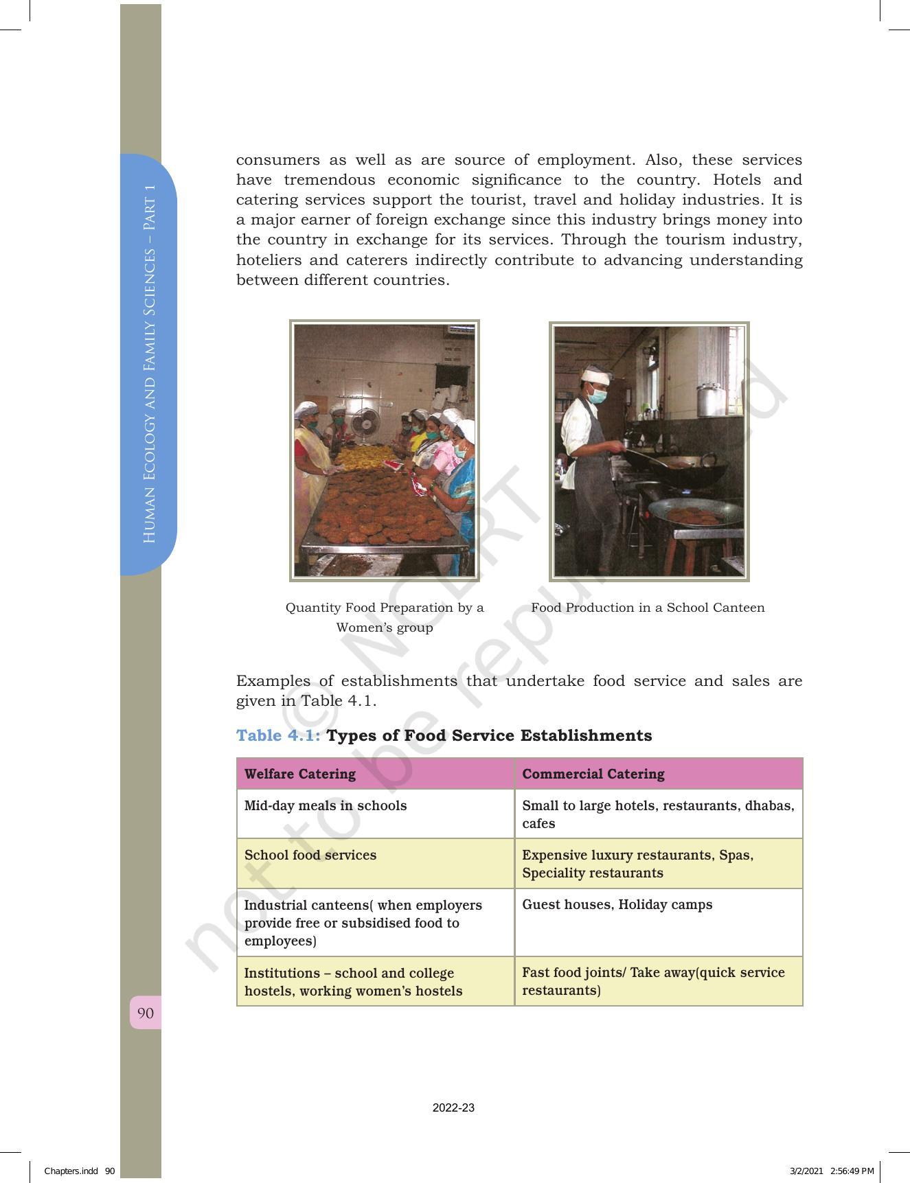 NCERT Book for Class 12 Home Science (Part -I) Chapter 4 Catering and Food Service Management - Page 6