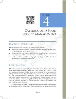 NCERT Book for Class 12 Home Science (Part -I) Chapter 4 Catering and Food Service Management