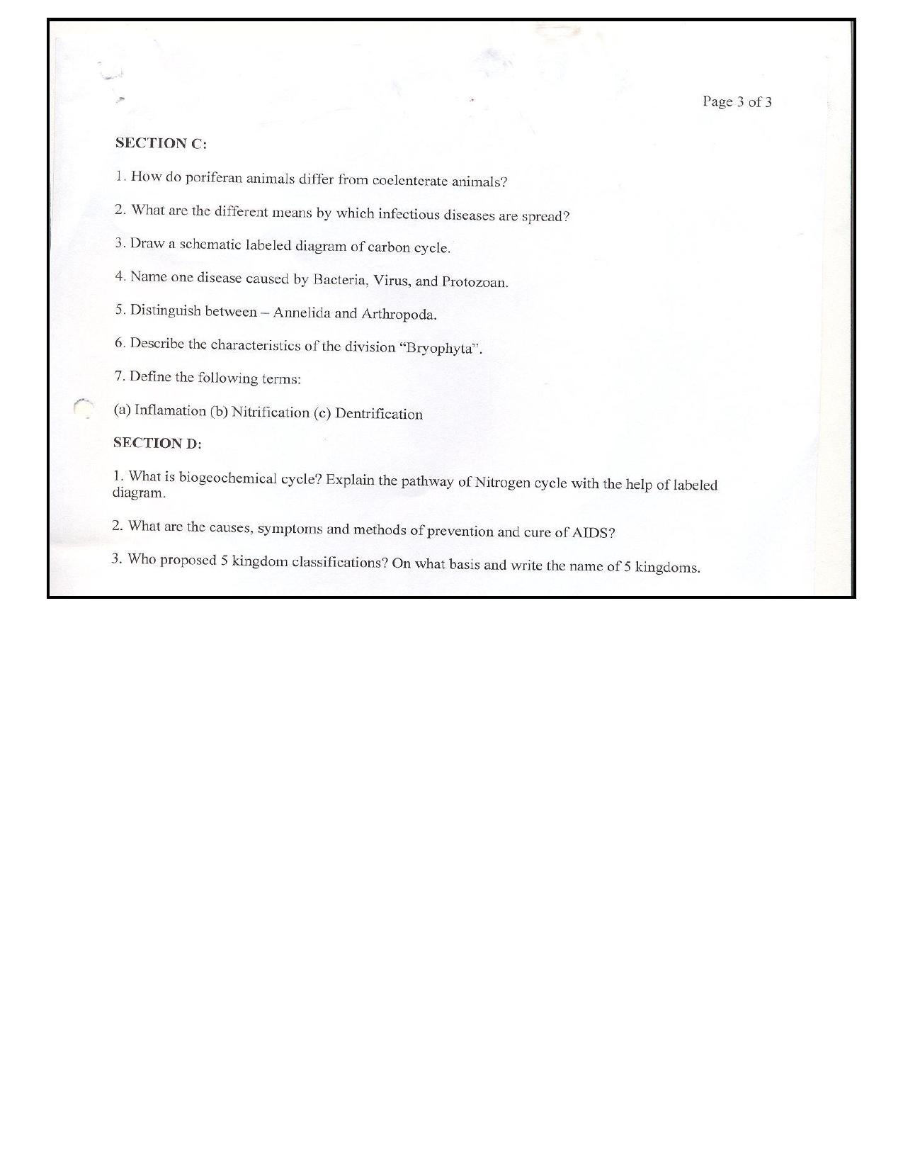 CBSE Worksheets for Class 9 Biology Assignment 3 - Page 3