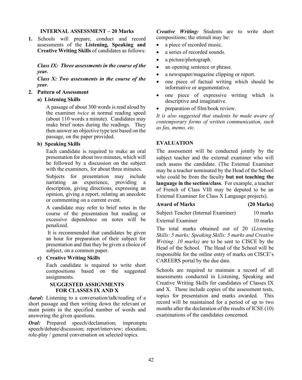 ICSE French Syllabus 2026 - Page 3