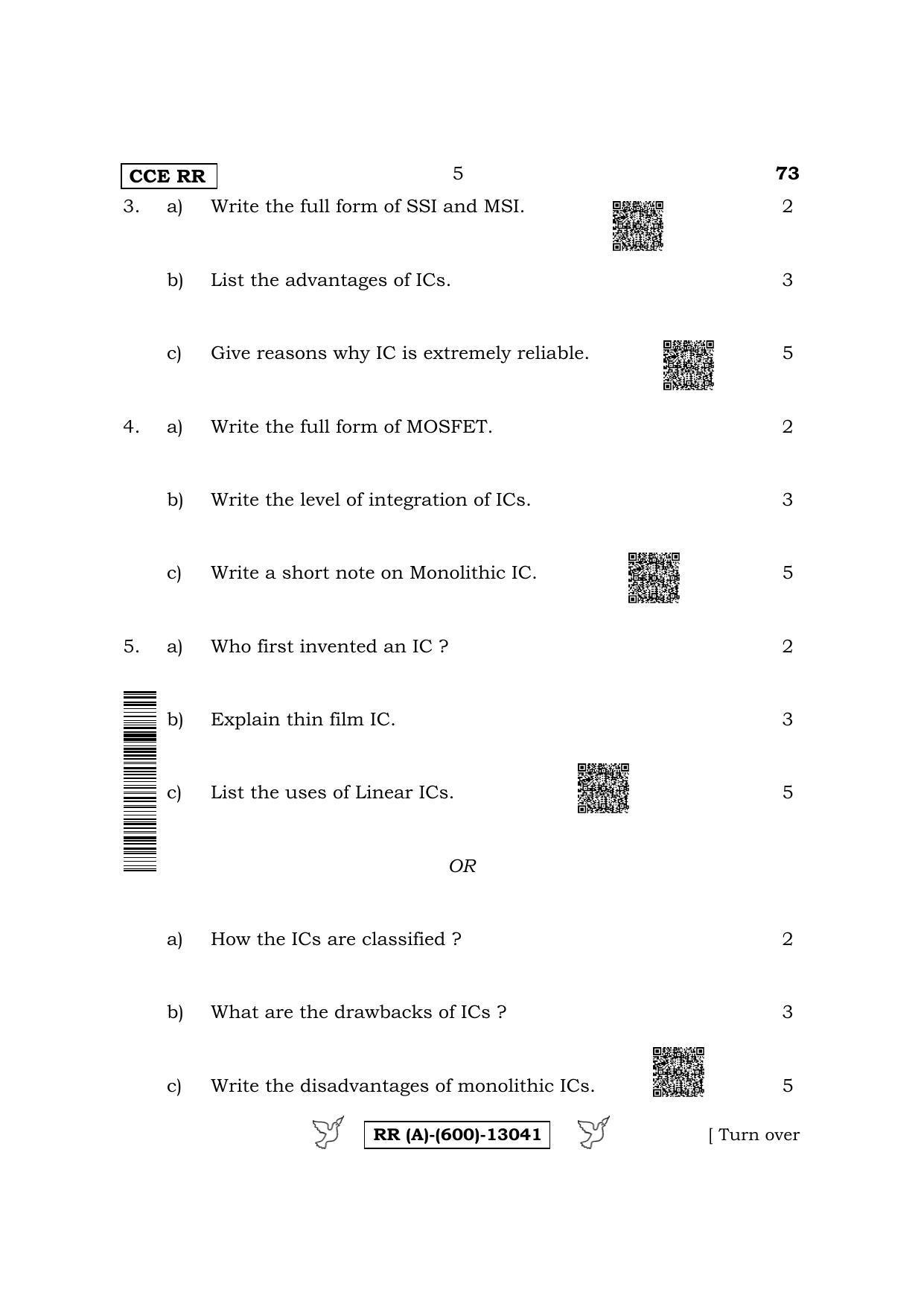 Karnataka SSLC Elements of Electronics Engineering (Supplementary) Question Paper 2022 (A Version) - Page 5