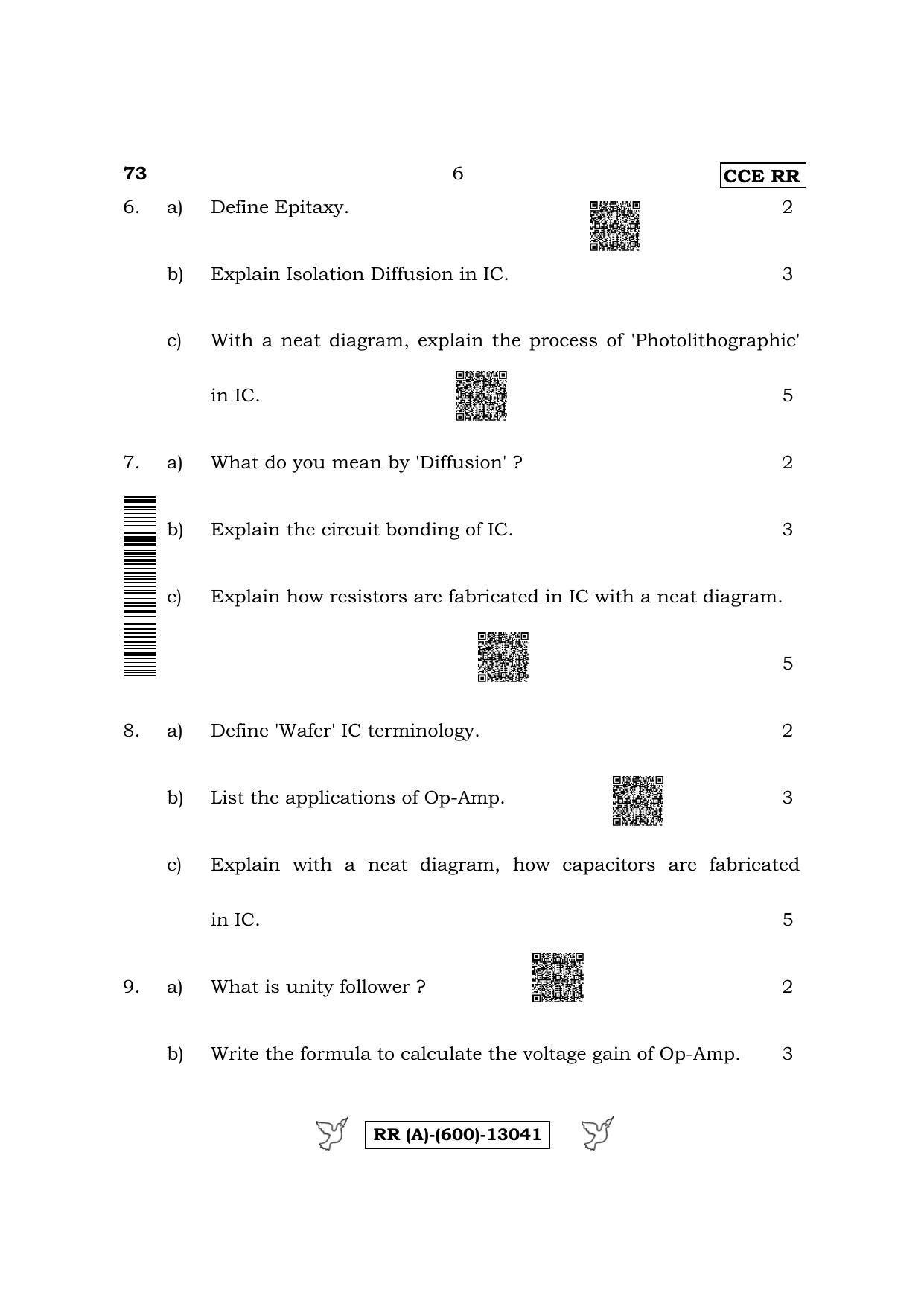 Karnataka SSLC Elements of Electronics Engineering (Supplementary) Question Paper 2022 (A Version) - Page 6