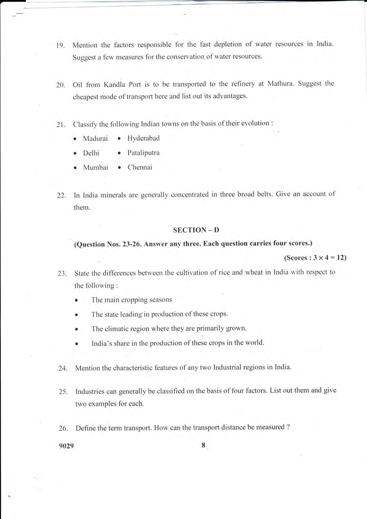 Kerala Plus Two 2018 Geography Question Paper - Page 8