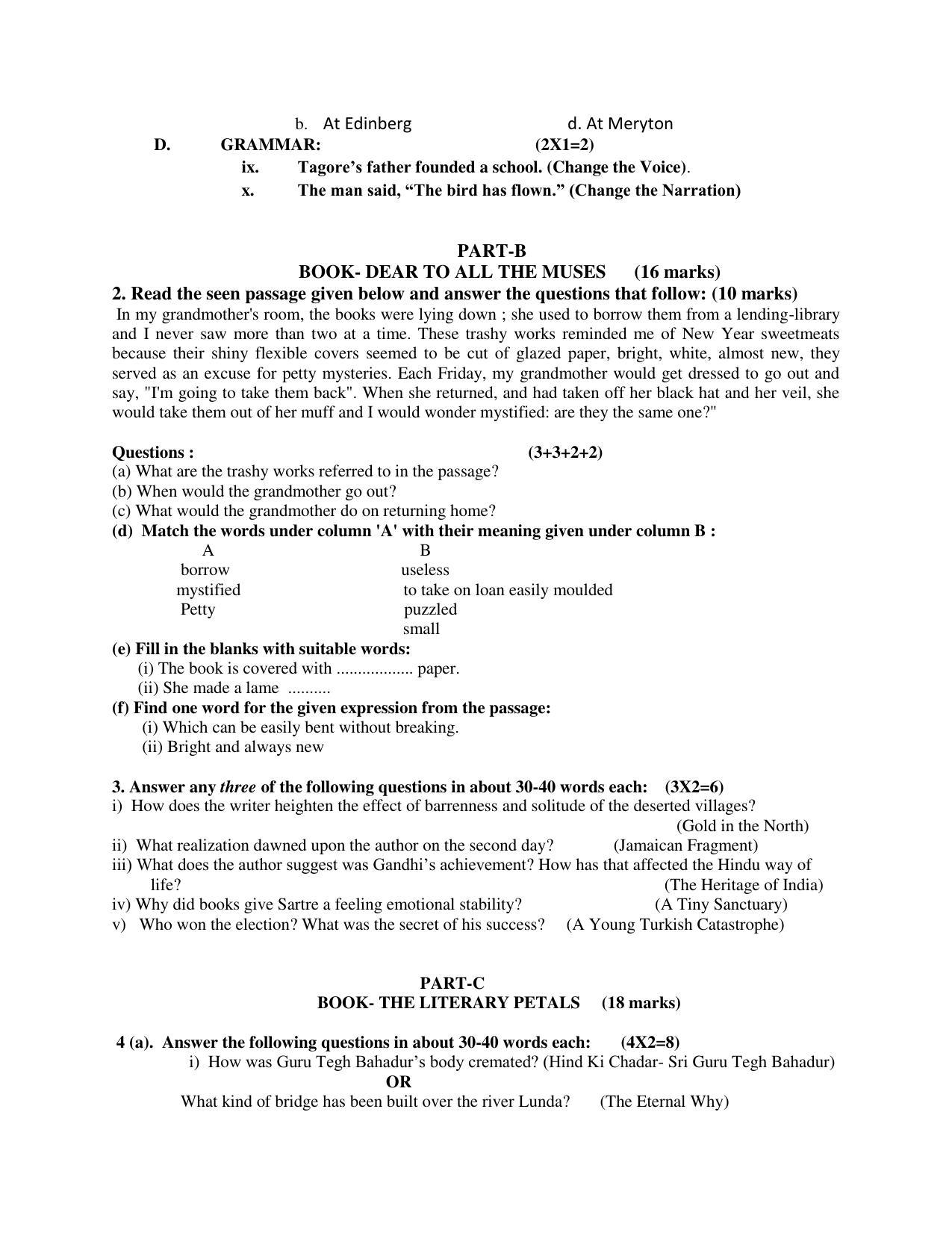 PSEB Class 12 English Elective Model Papers - Page 2