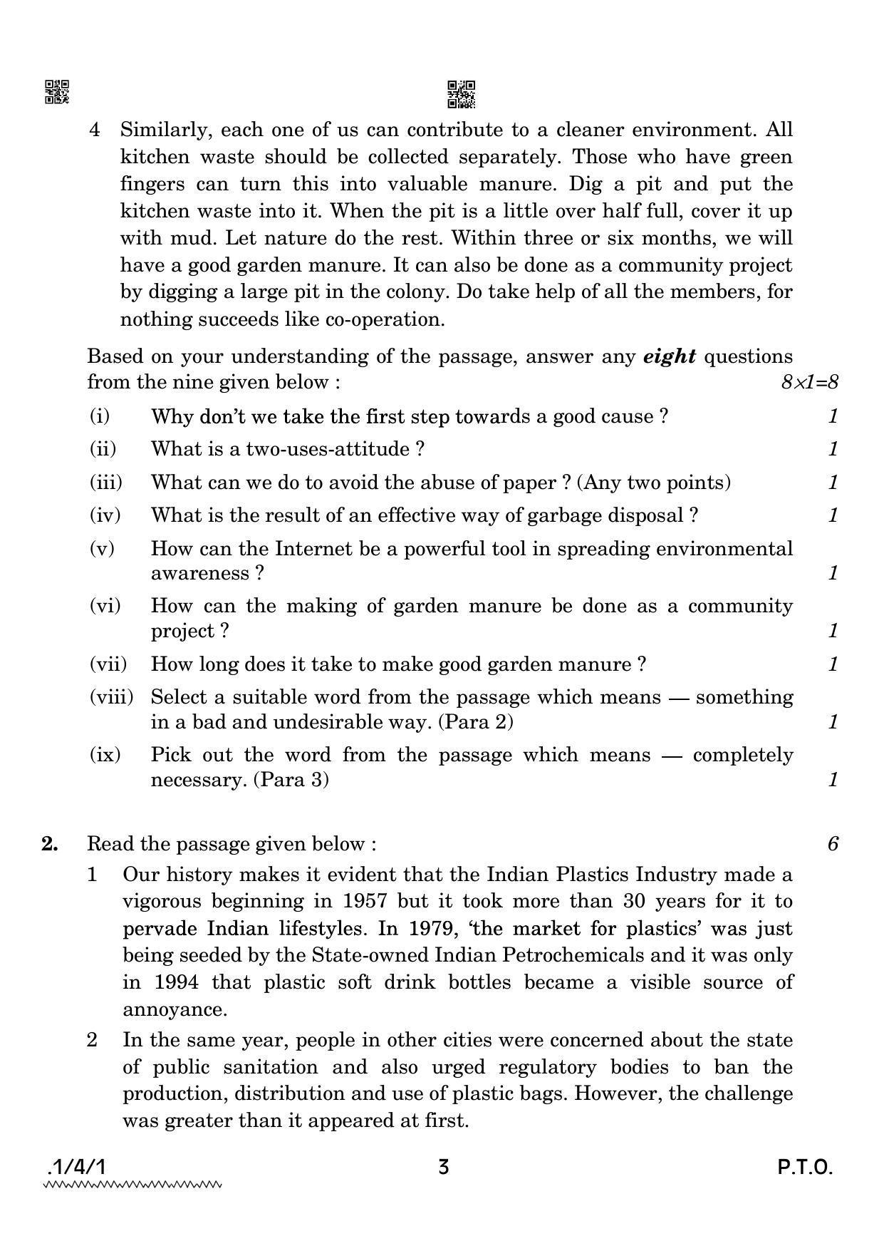 CBSE Class 12 1-4-1 English Core 2022 Question Paper - Page 3