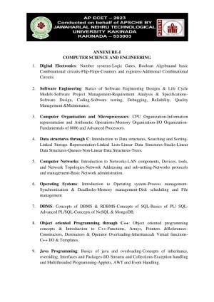 AP ECET COMPUTER SCIENCE AND ENGINEERING Syllabus
