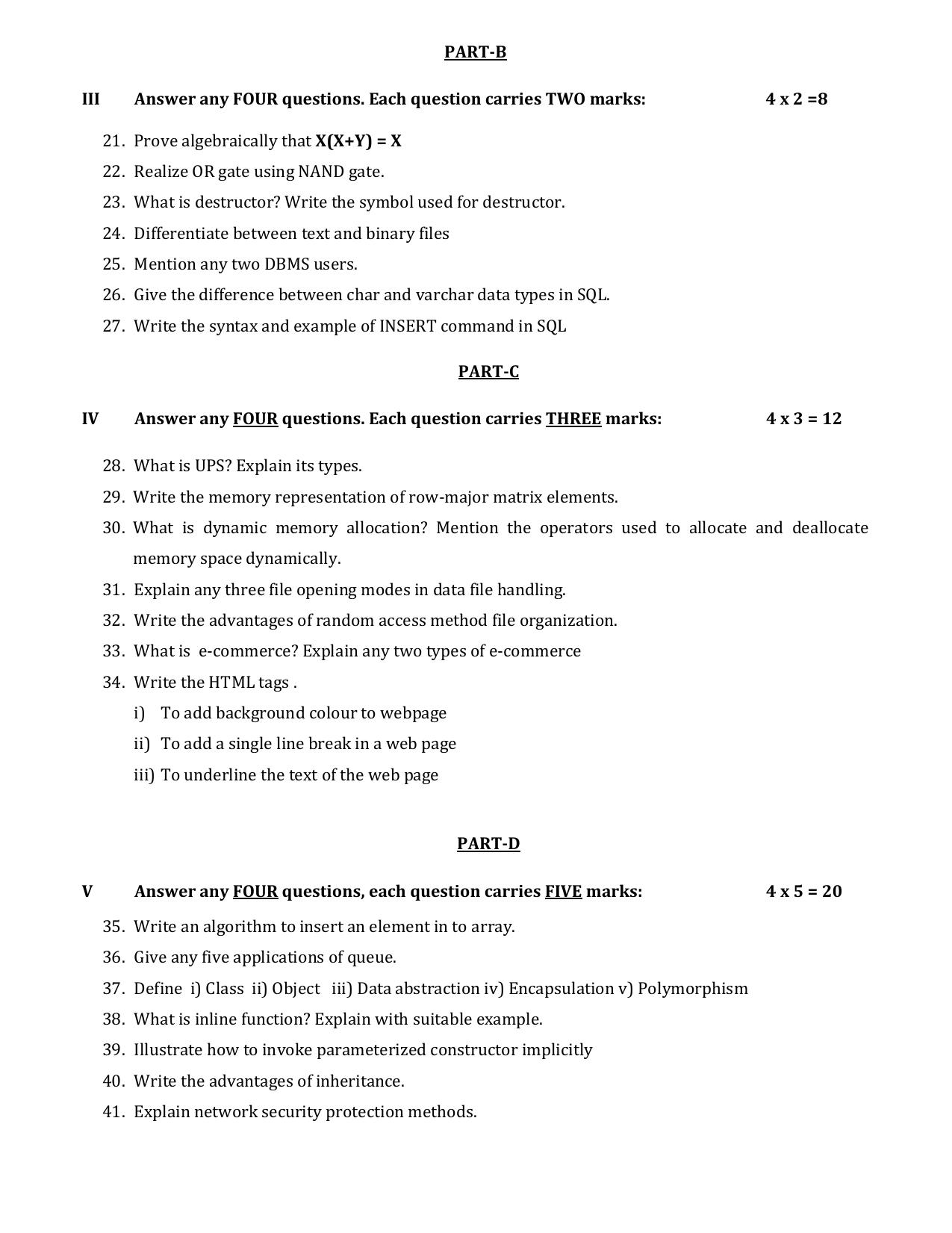 Karnataka II PUC Computer Science Model Question Paper III 2025 - Page 3