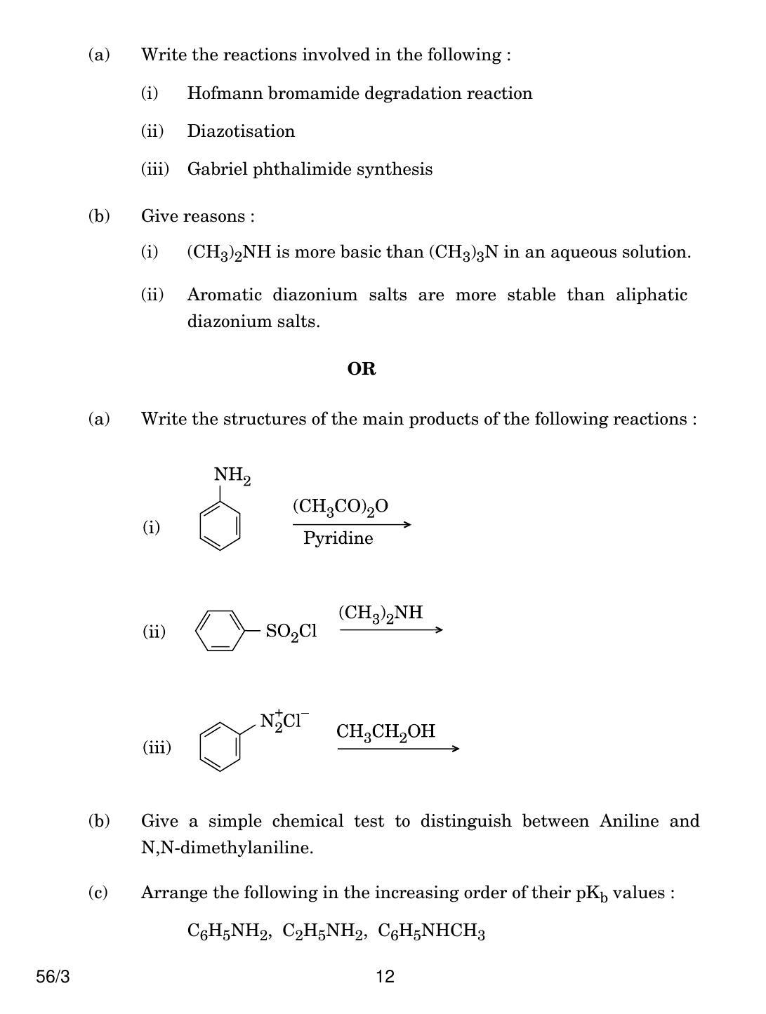 CBSE Class 12 56-3 CHEMISTRY 2018 Question Paper - Page 12