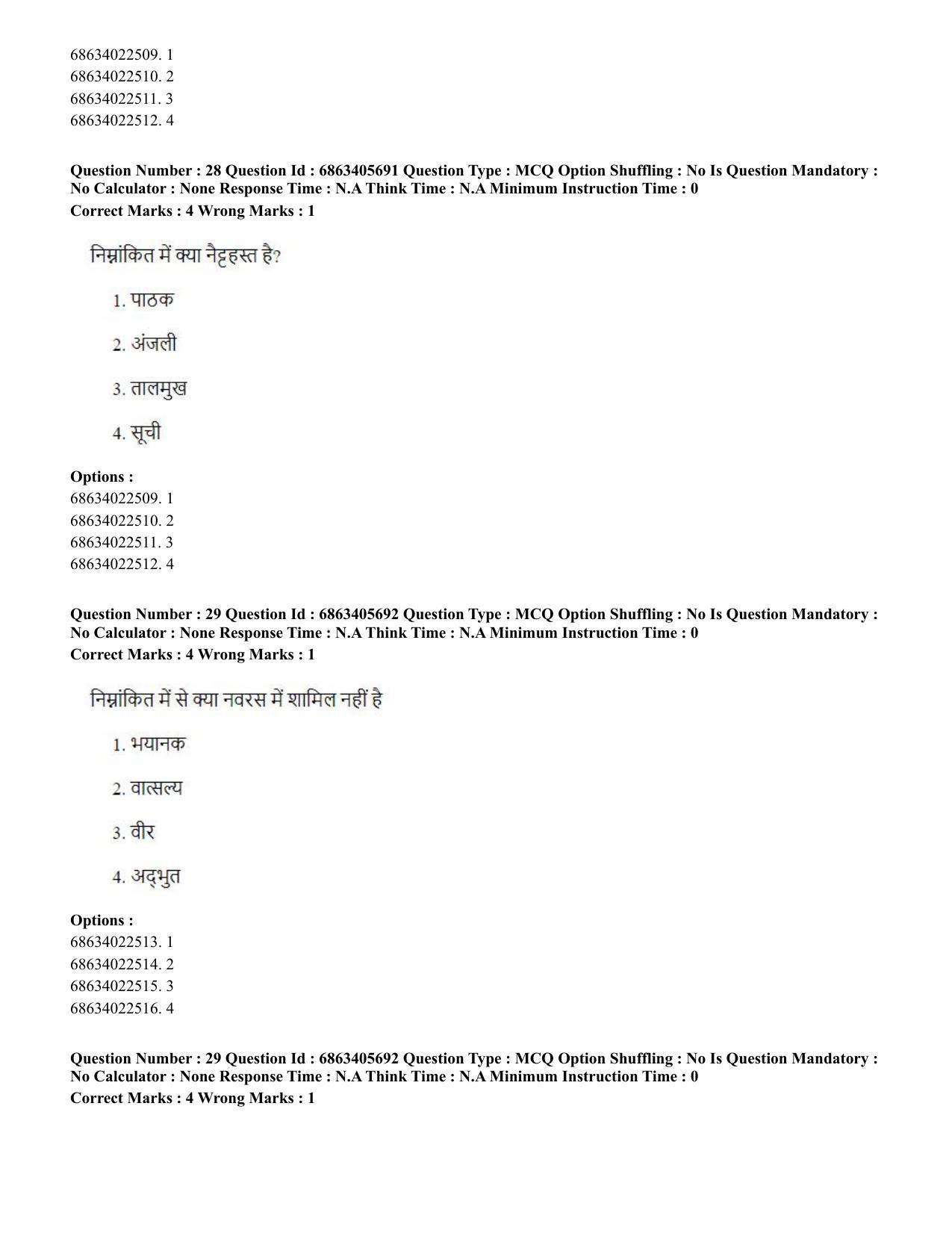 CUET PG 2023: HUQP05 – Dance (Hindi) - Shift 3 (05-06-2023) Question Paper - Page 29