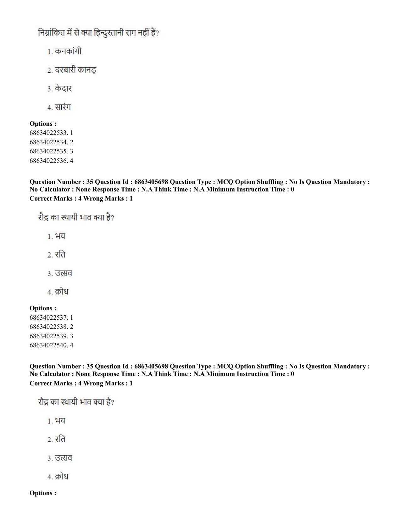 CUET PG 2023: HUQP05 – Dance (Hindi) - Shift 3 (05-06-2023) Question Paper - Page 34