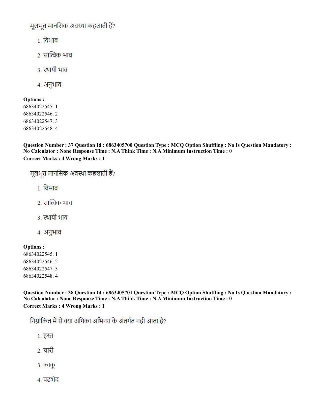 CUET PG 2023: HUQP05 – Dance (Hindi) - Shift 3 (05-06-2023) Question Paper - Page 36
