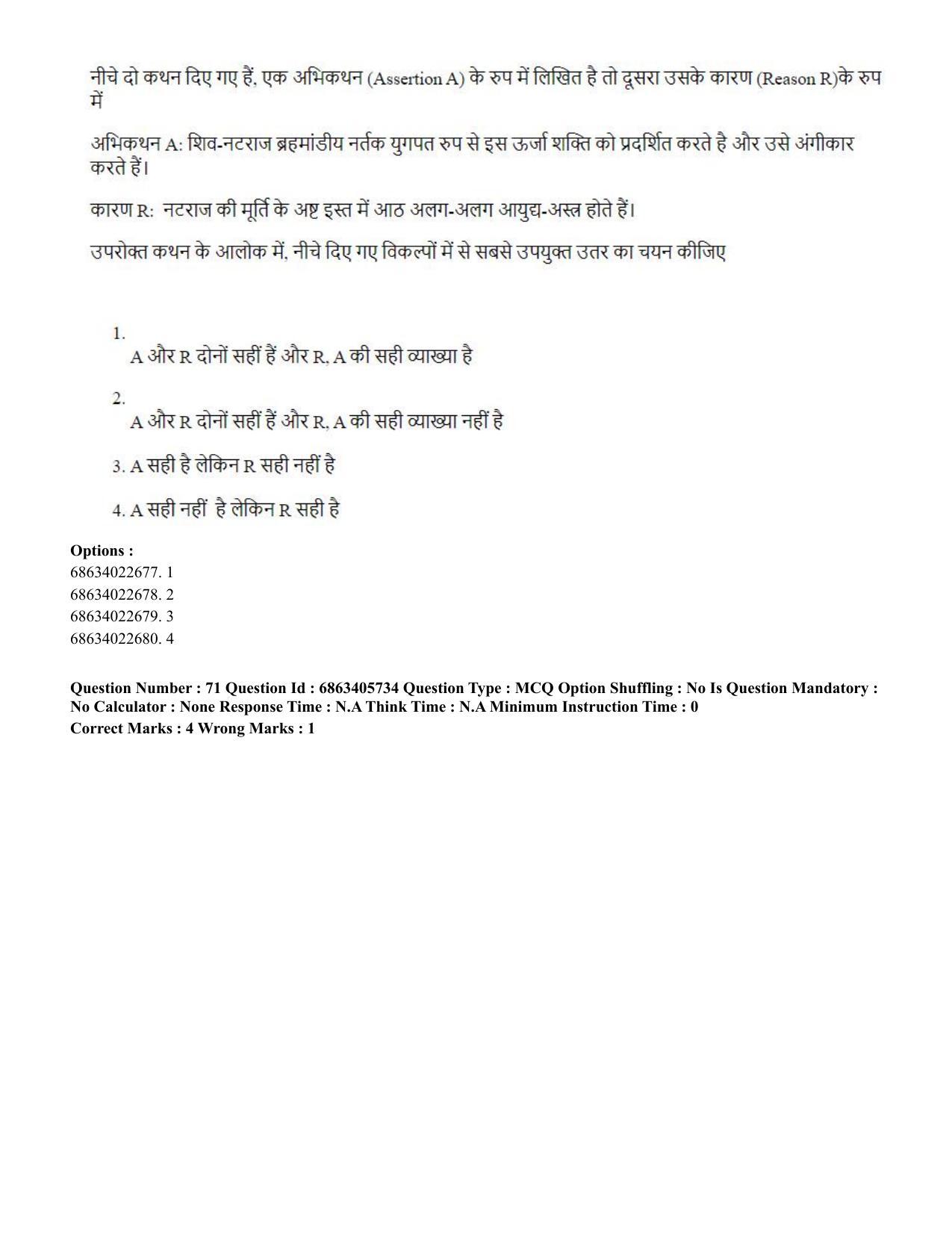CUET PG 2023: HUQP05 – Dance (Hindi) - Shift 3 (05-06-2023) Question Paper - Page 66