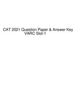 CAT 2022 CAT VARC Slot 1 Question Paper
