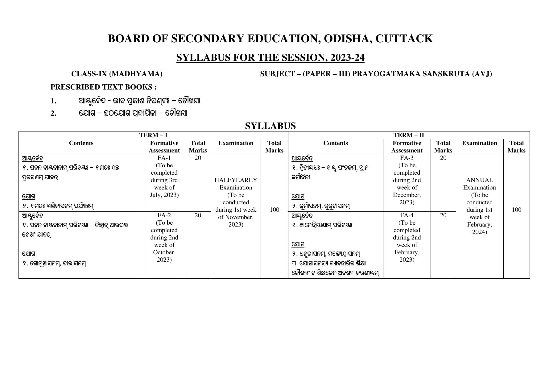BSE Odisha Class 9 (MADHYAMA) Syllabus - Page 7