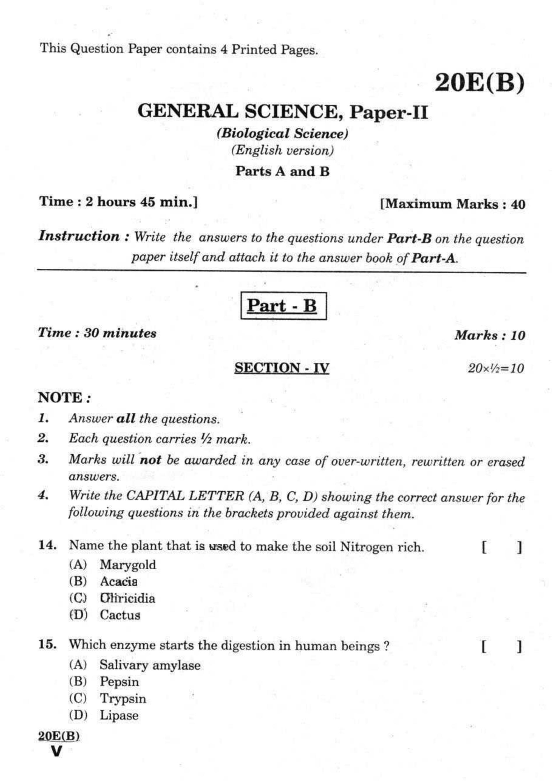 AP Class 10 Science (Paper II) 2018 Question Paper - Page 5