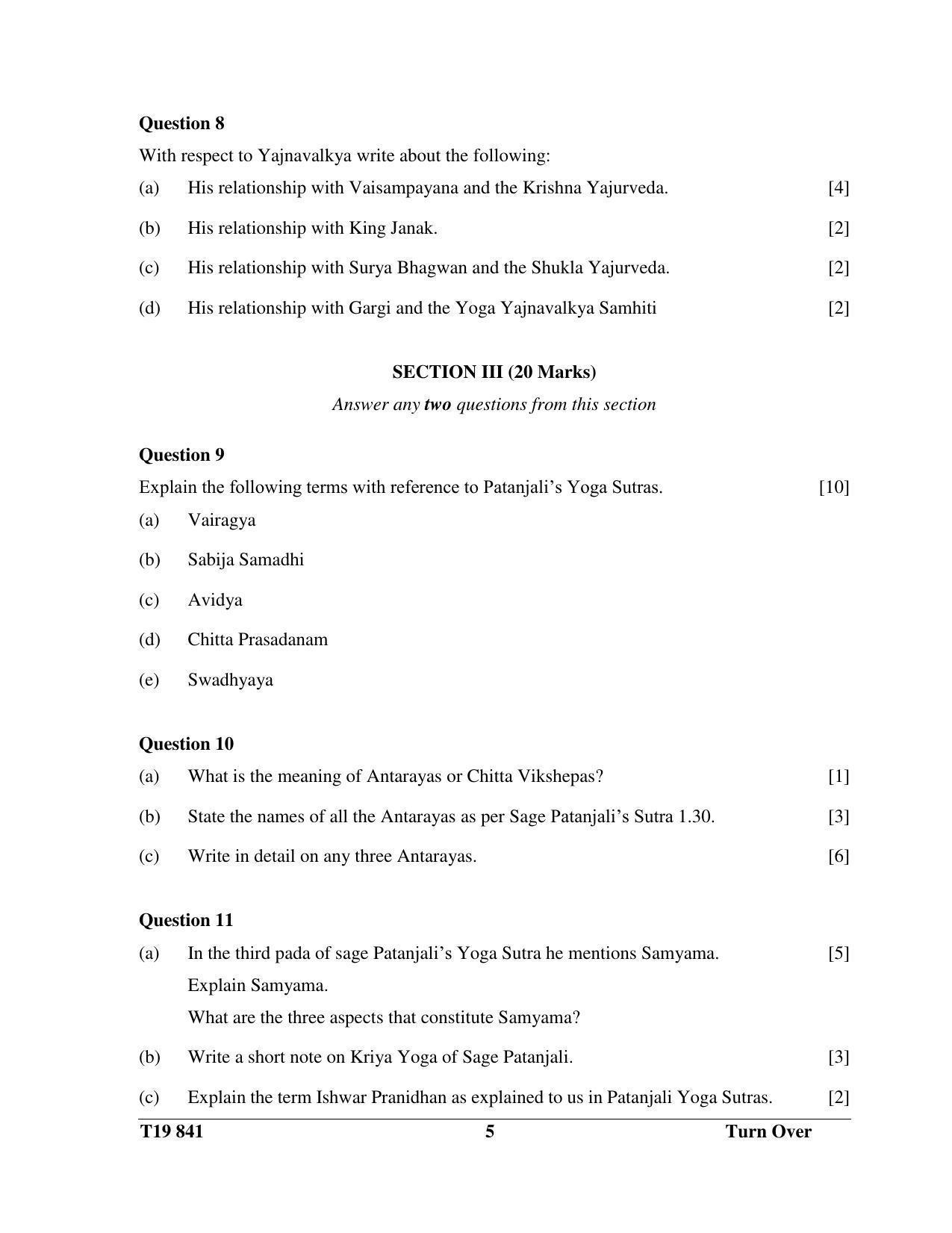 ICSE Class 10 Yoga 2019 Question Paper - Page 5