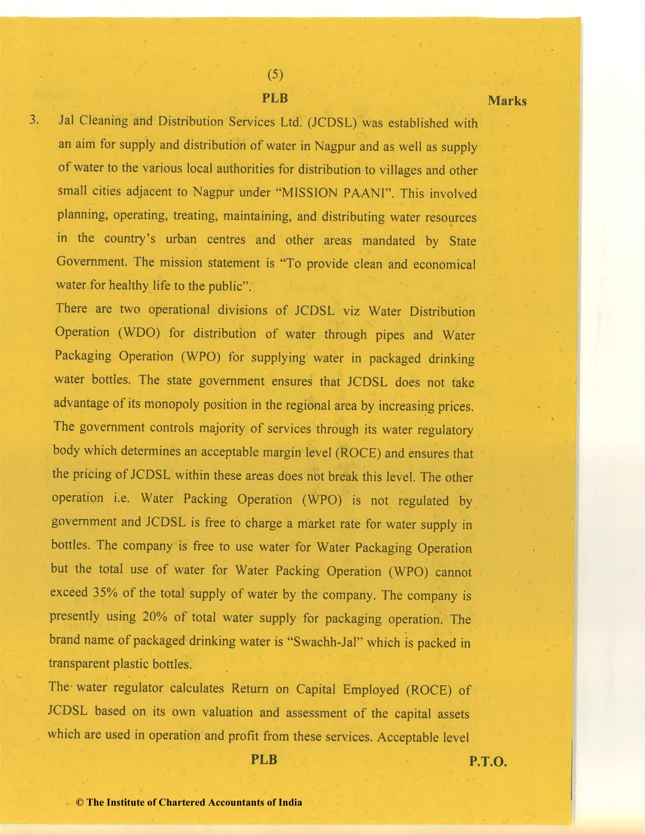 CA Final Nov 2020 Question Paper - Paper 5 – Strategic Cost Management and Performance Evaluation - Page 5