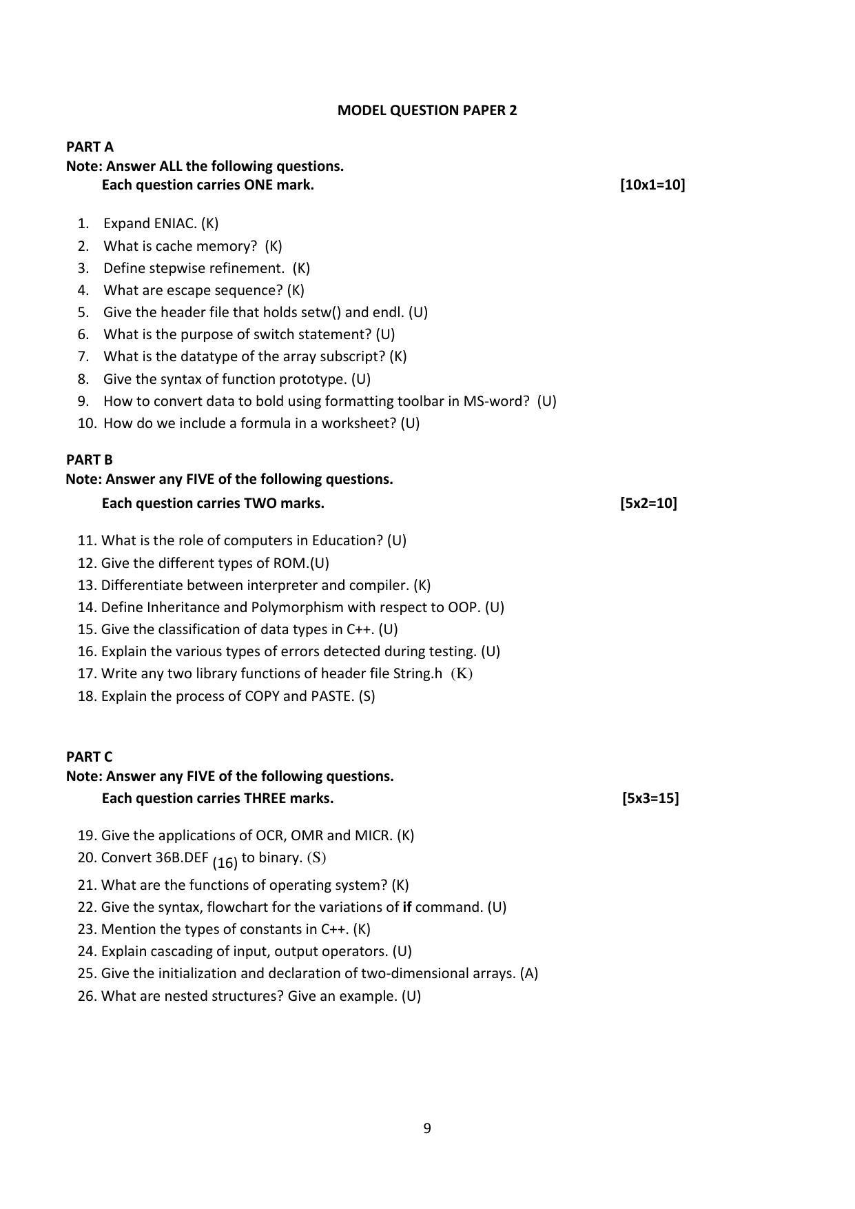 Karnataka 1st PUC Question Bank for Computer Science - Page 9