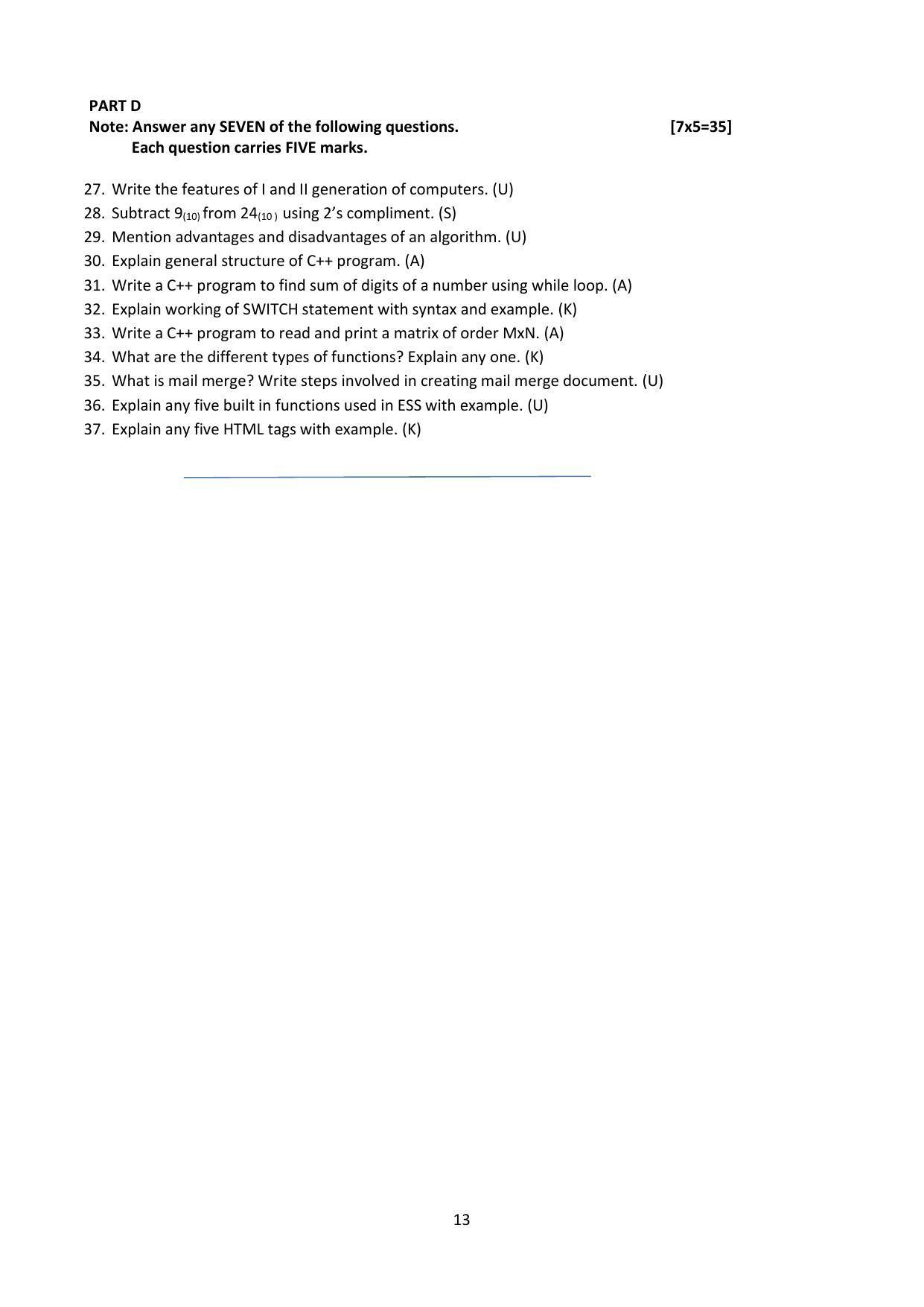 Karnataka 1st PUC Question Bank for Computer Science - Page 13