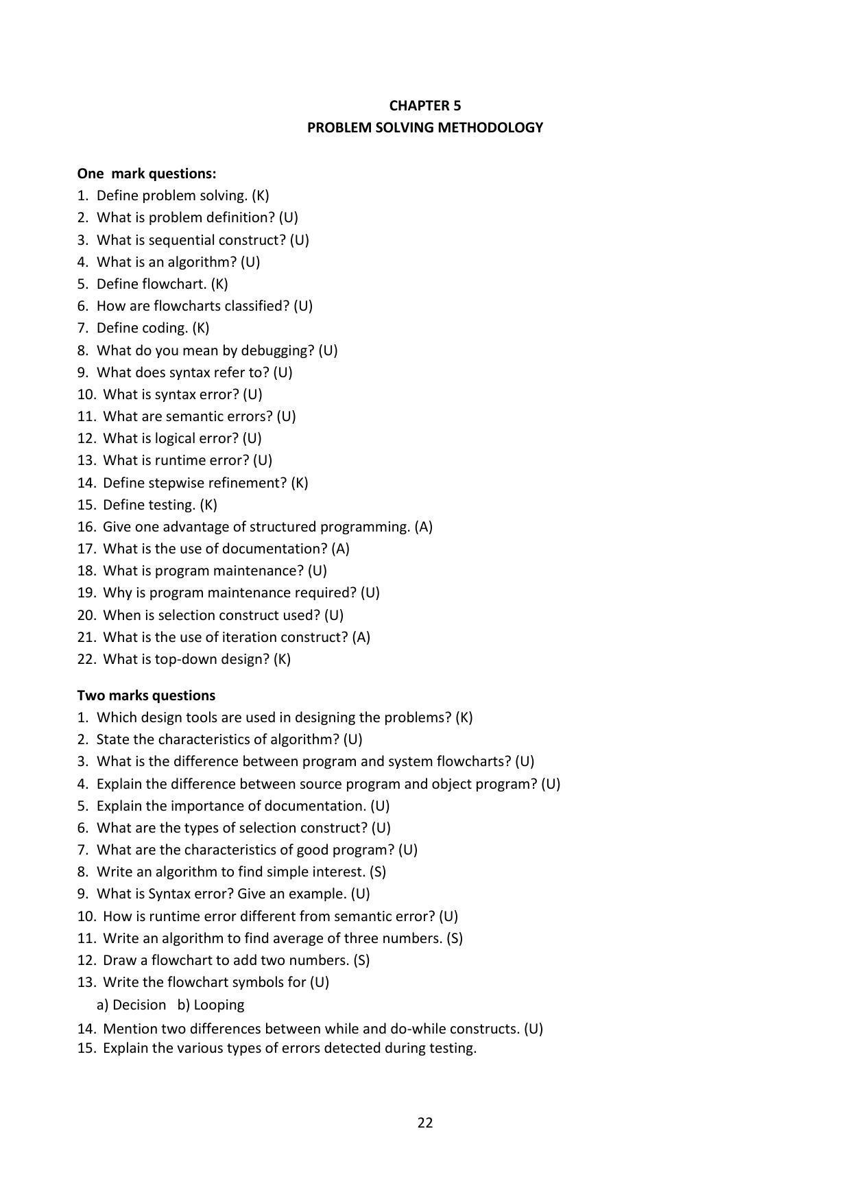 Karnataka 1st PUC Question Bank for Computer Science - Page 22