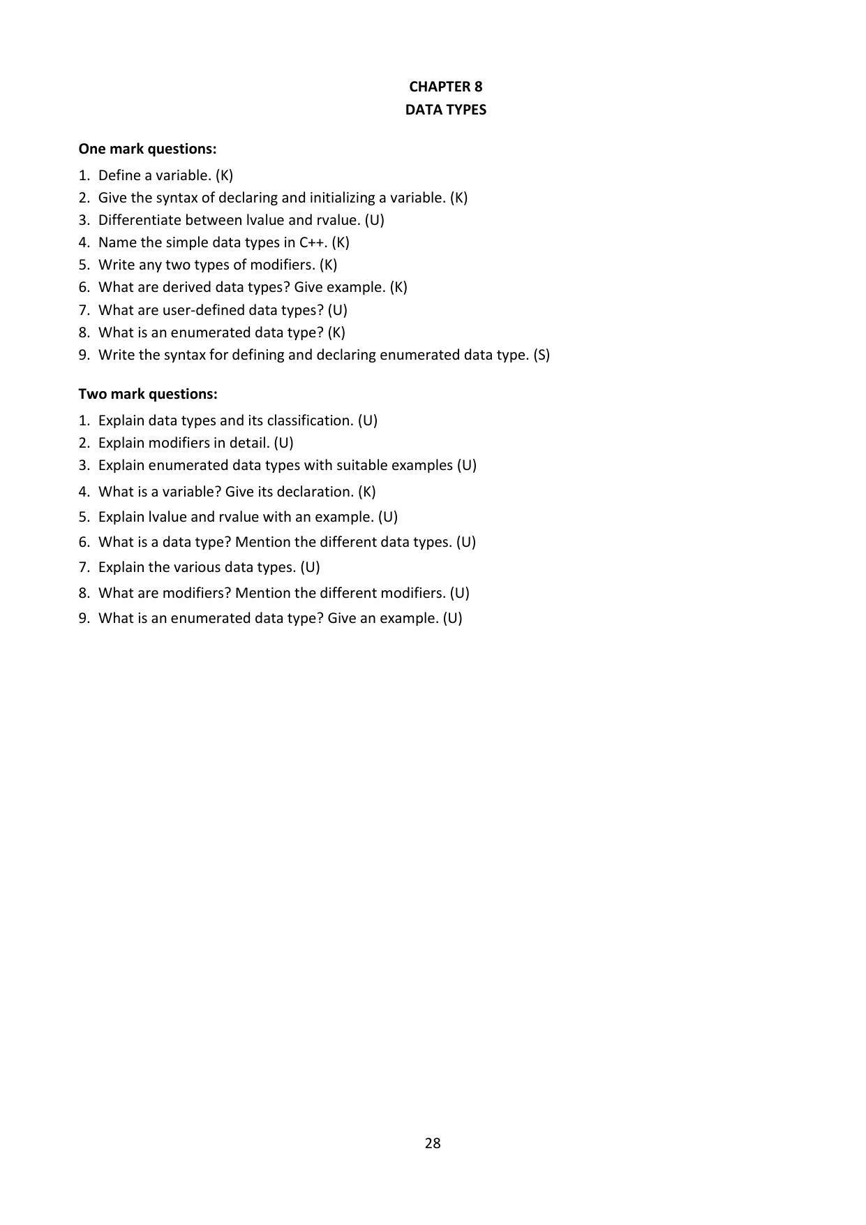 Karnataka 1st PUC Question Bank for Computer Science - Page 28