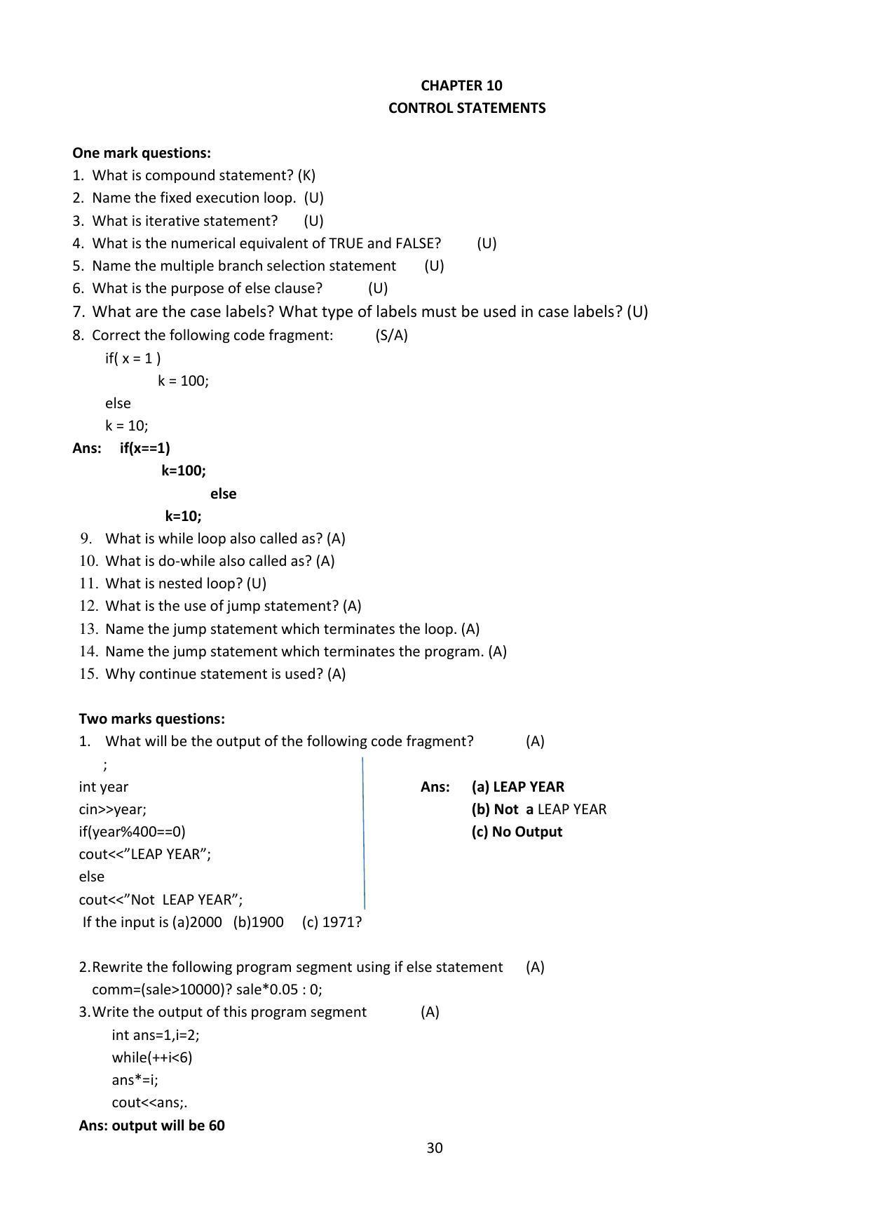 Karnataka 1st PUC Question Bank for Computer Science - Page 30
